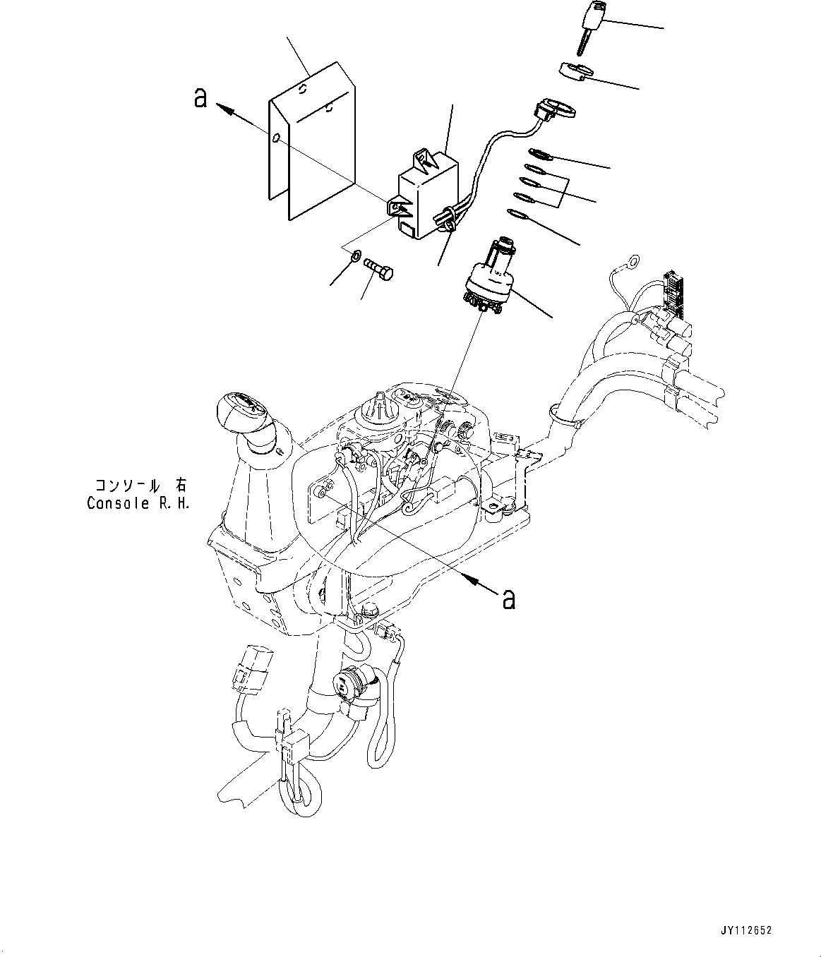 Komatsu parts book diagram for PC33E-6 S/N 2201-UP: CAB, STARTING SWITCH(#2201-)