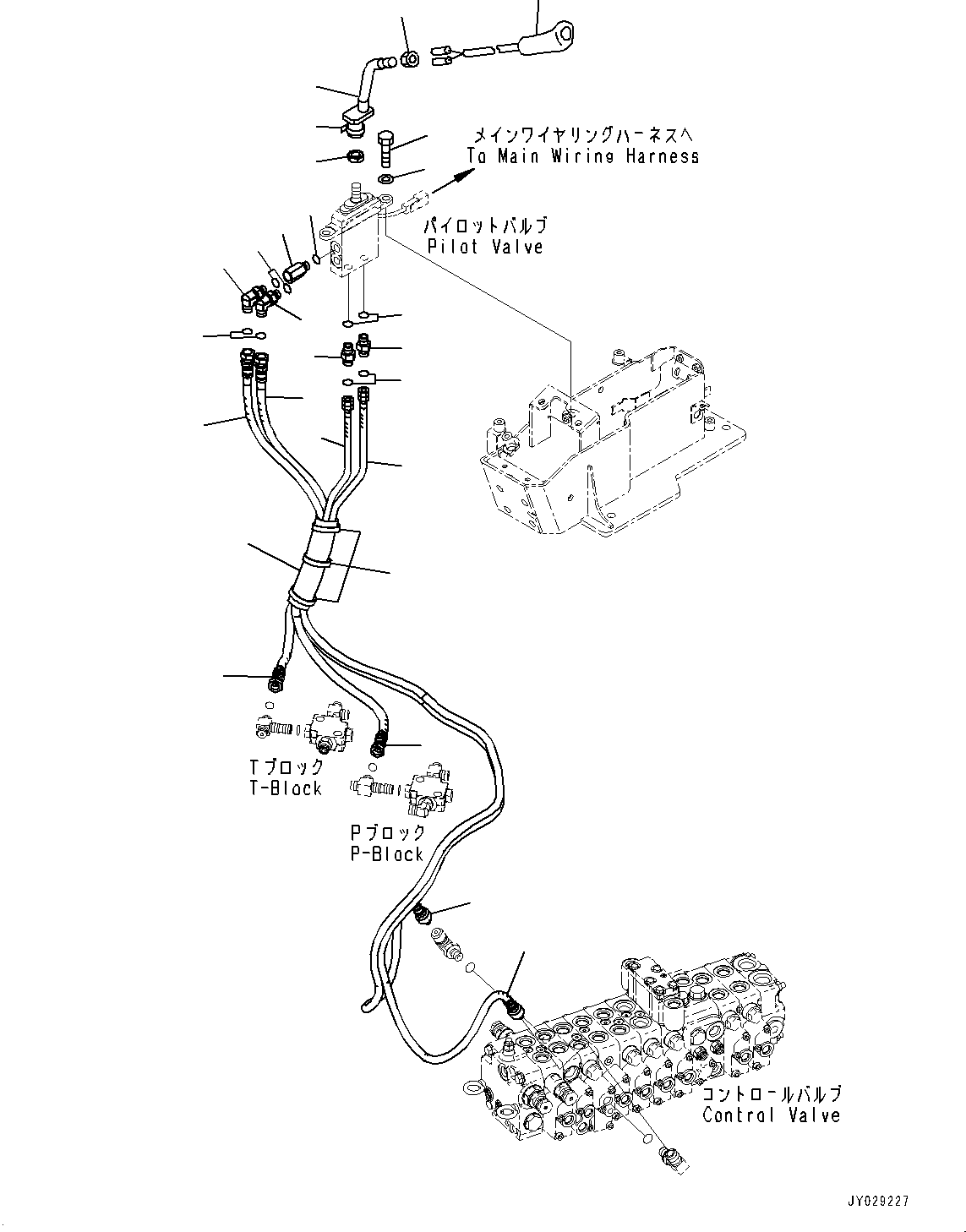 Komatsu parts book diagram for PC33E-6 S/N 2201-UP: CAB, BLADE CONTROL LEVER(#2201-)