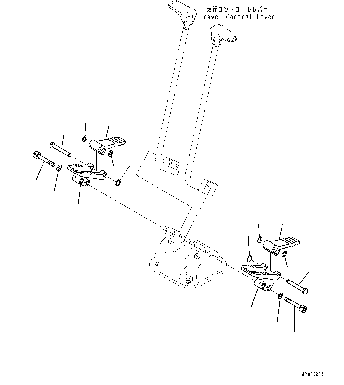 Komatsu parts book diagram for PC33E-6 S/N 2201-UP: CAB, TRAVEL PEDAL(#2201-)
