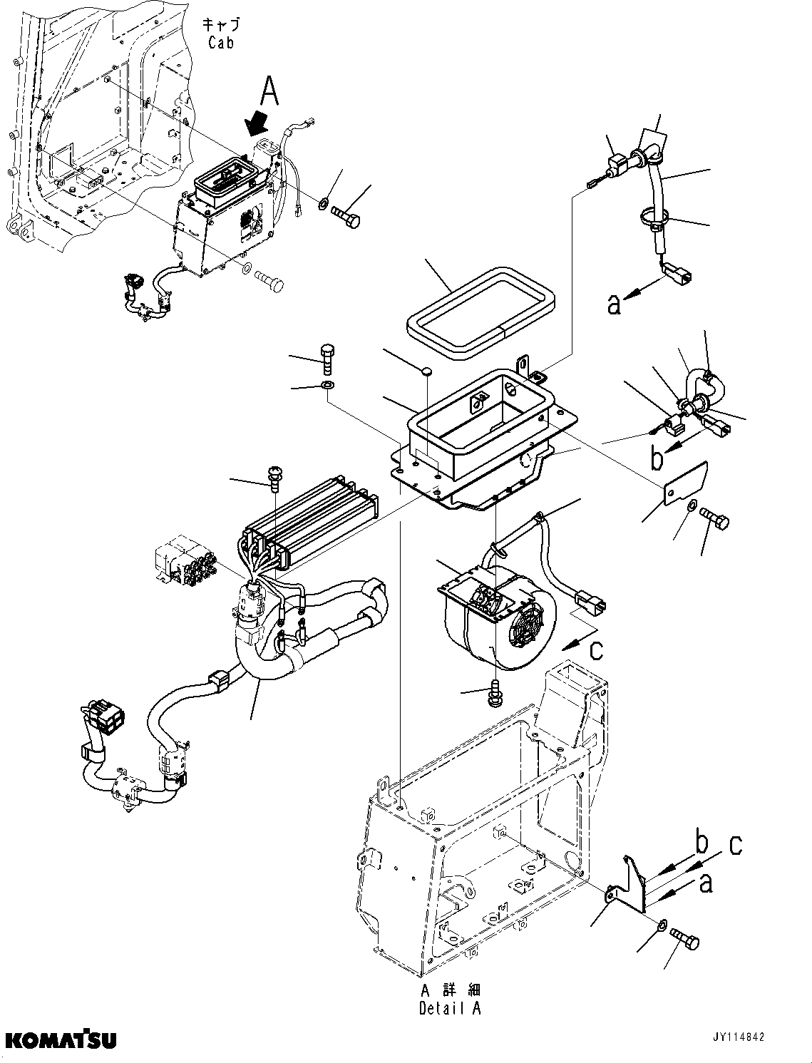 Komatsu parts book diagram for PC33E-6 S/N 2201-UP: CAB, HEATER(#2201-)