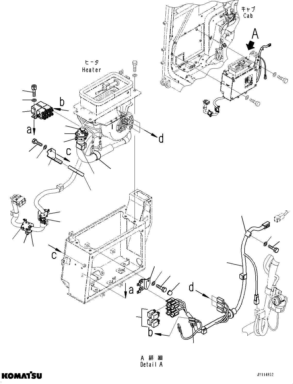 Komatsu parts book diagram for PC33E-6 S/N 2201-UP: CAB, HEATER WIRING HARNESS(#2201-)