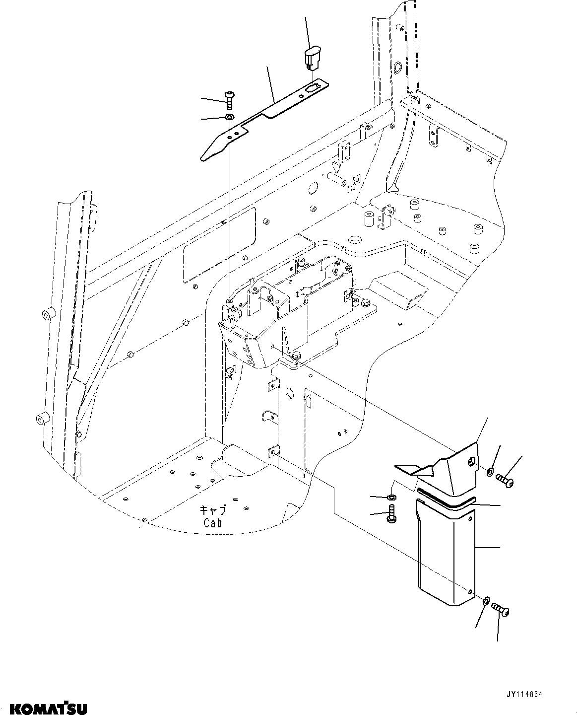 Komatsu parts book diagram for PC33E-6 S/N 2201-UP: CAB, CAB IN PARTS, FLOOR COVER(#2201-)