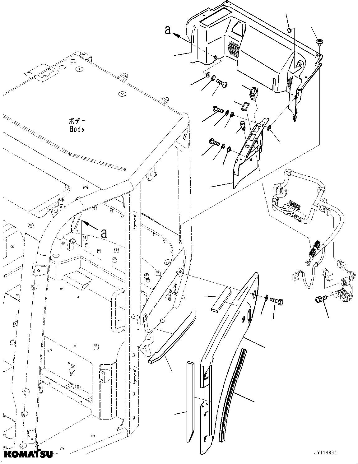 Komatsu parts book diagram for PC33E-6 S/N 2201-UP: CAB, REAR COVER(#2201-)