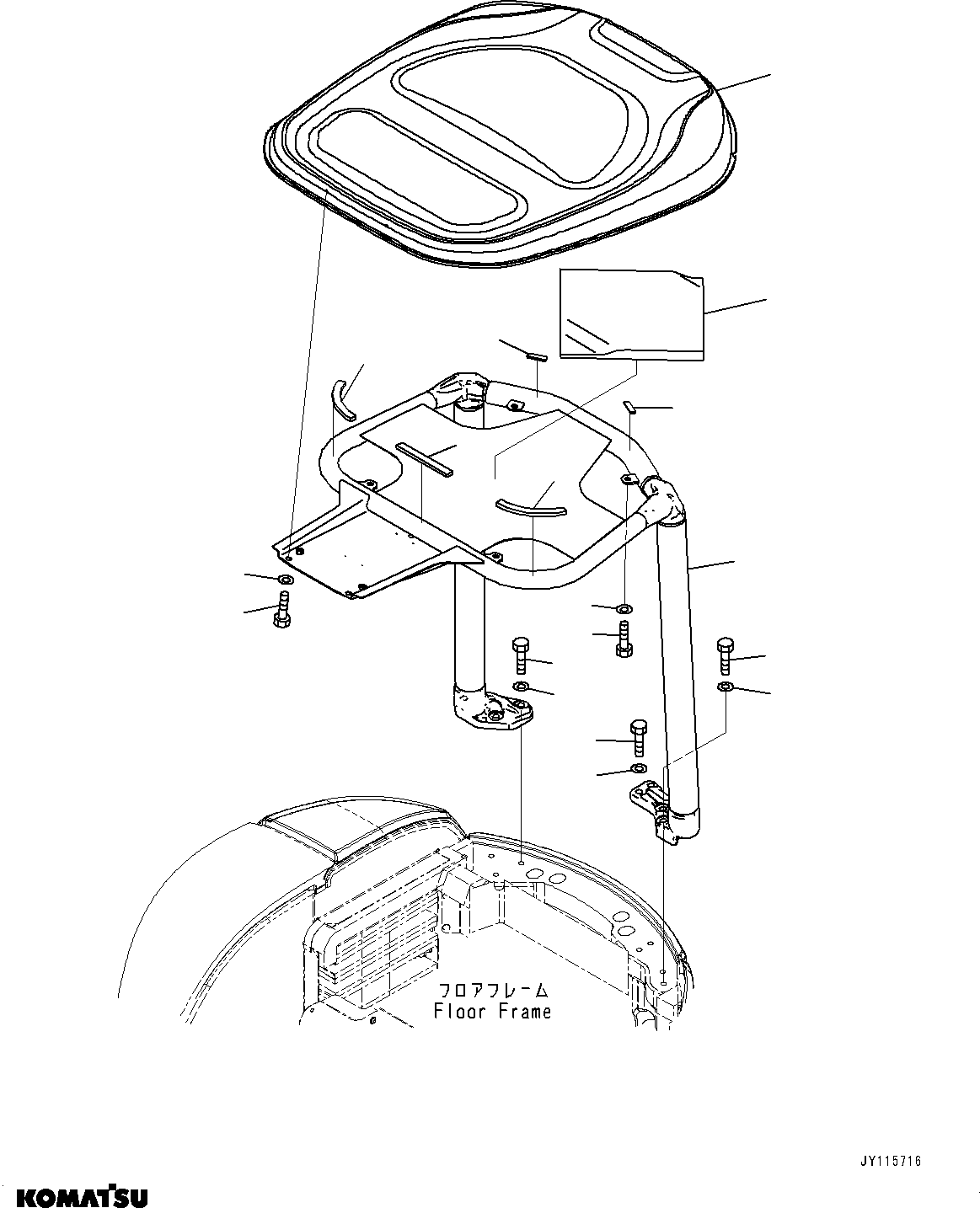 Komatsu parts book diagram for PC33E-6 S/N 2201-UP: CANOPY, (#2201-)