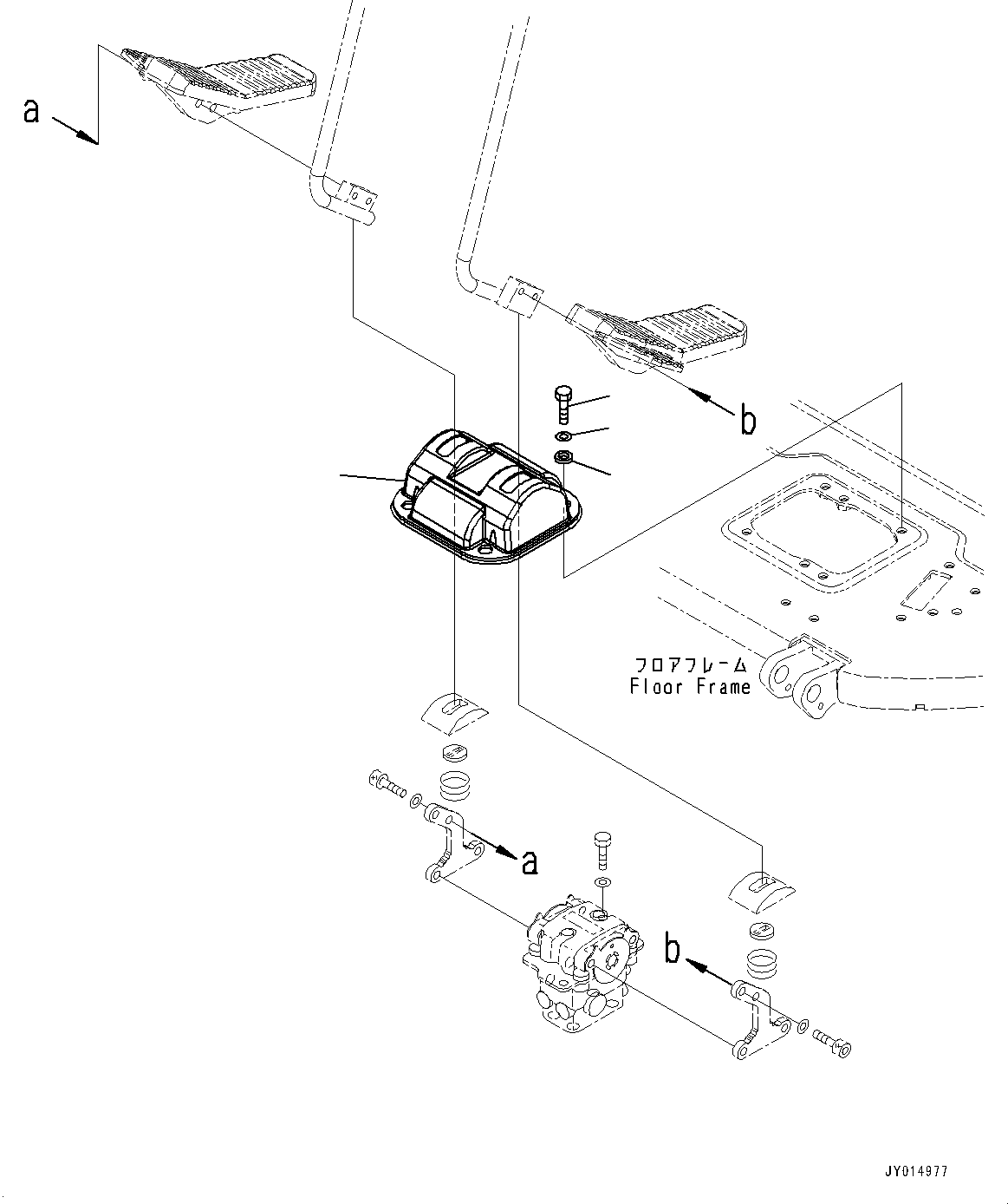 Komatsu parts book diagram for PC33E-6 S/N 2201-UP: FLOOR FRAME, FLOOR, TRAVEL CONTROL VALVE COVER(#2201-)