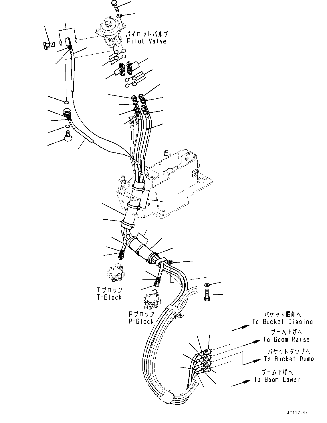 Komatsu parts book diagram for PC33E-6 S/N 2201-UP: FLOOR FRAME, PPC PIPING, R.H.(#2201-)