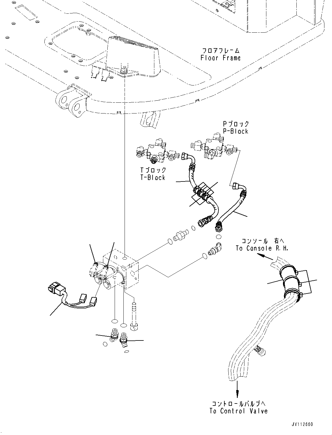 Komatsu parts book diagram for PC33E-6 S/N 2201-UP: FLOOR FRAME, ATTACHMENT PIPING(#2201-)