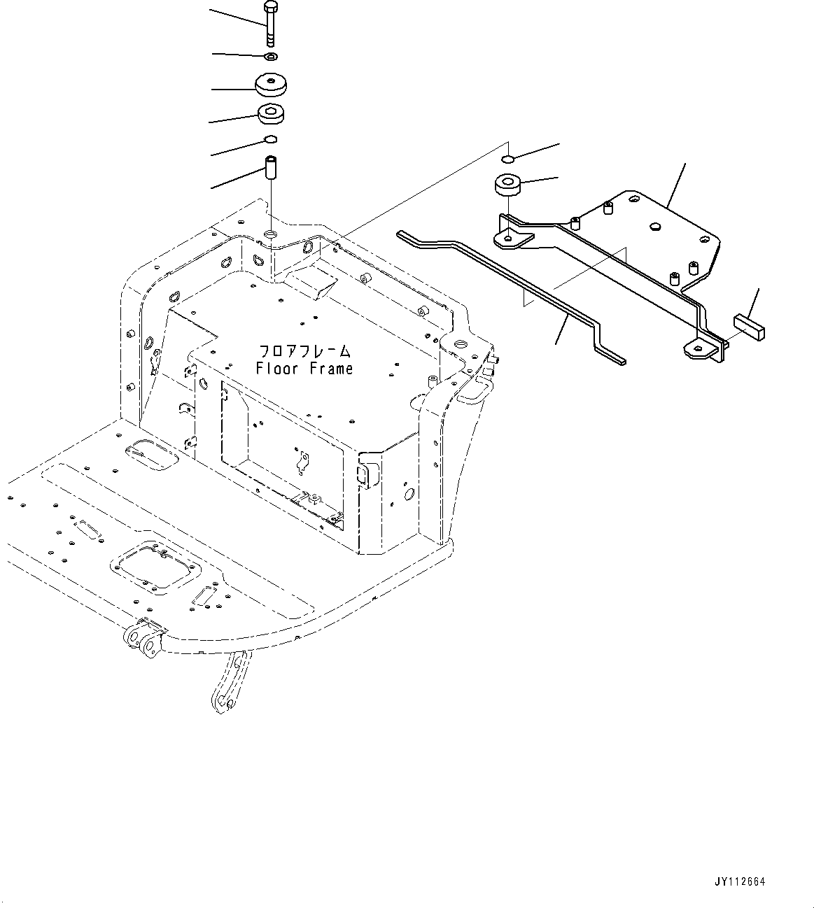 Komatsu parts book diagram for PC33E-6 S/N 2201-UP: FLOOR FRAME, MOUNTING(#2201-)