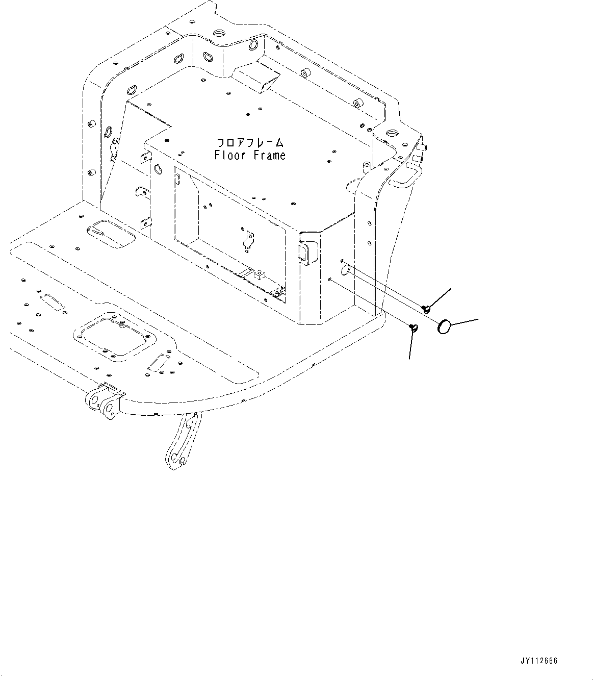 Komatsu parts book diagram for PC33E-6 S/N 2201-UP: FLOOR FRAME, CAP(#2201-)