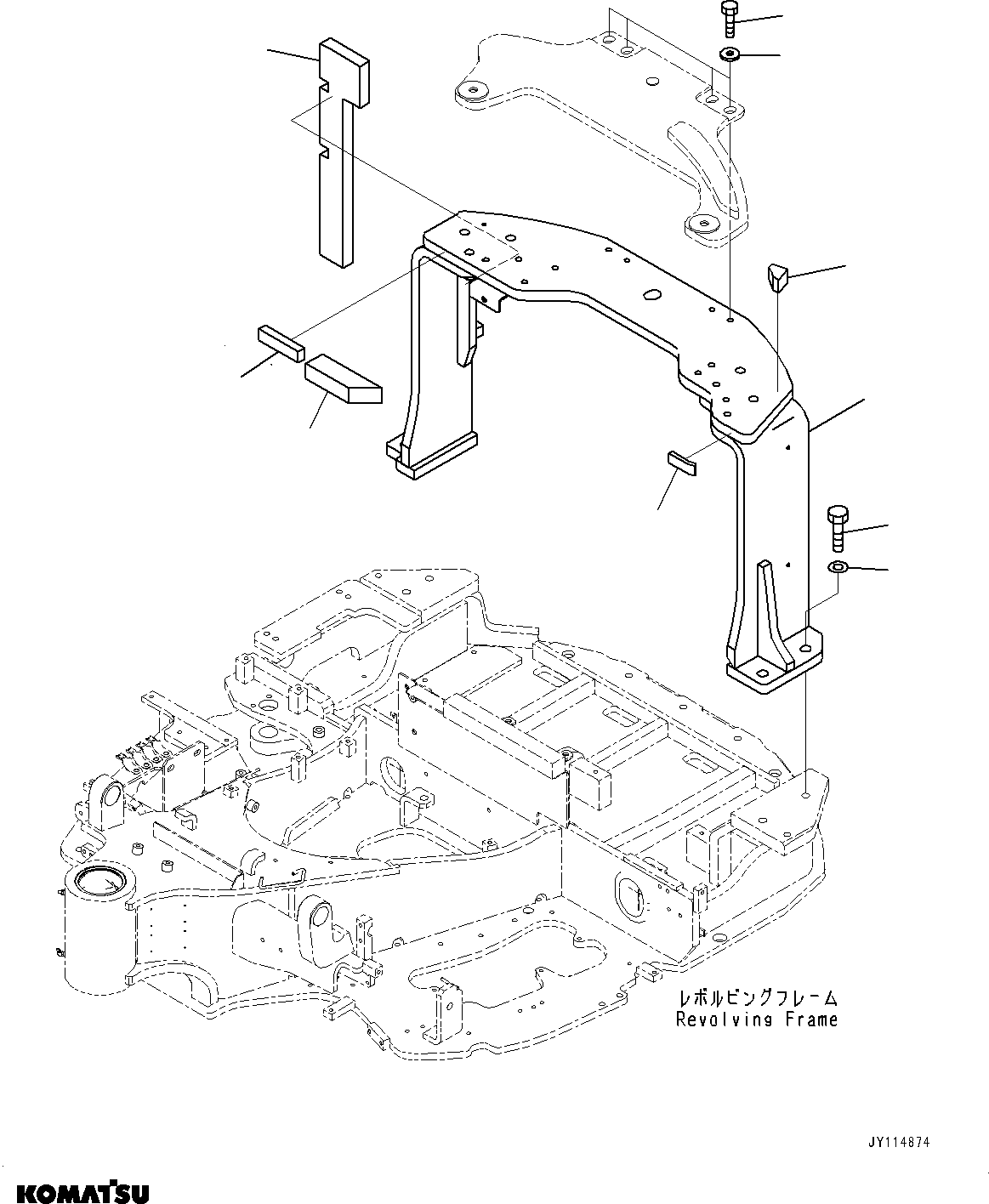 Komatsu parts book diagram for PC33E-6 S/N 2201-UP: FLOOR MOUNTING, BRACKET (1/2) (ROPS CAB)(#2201-)