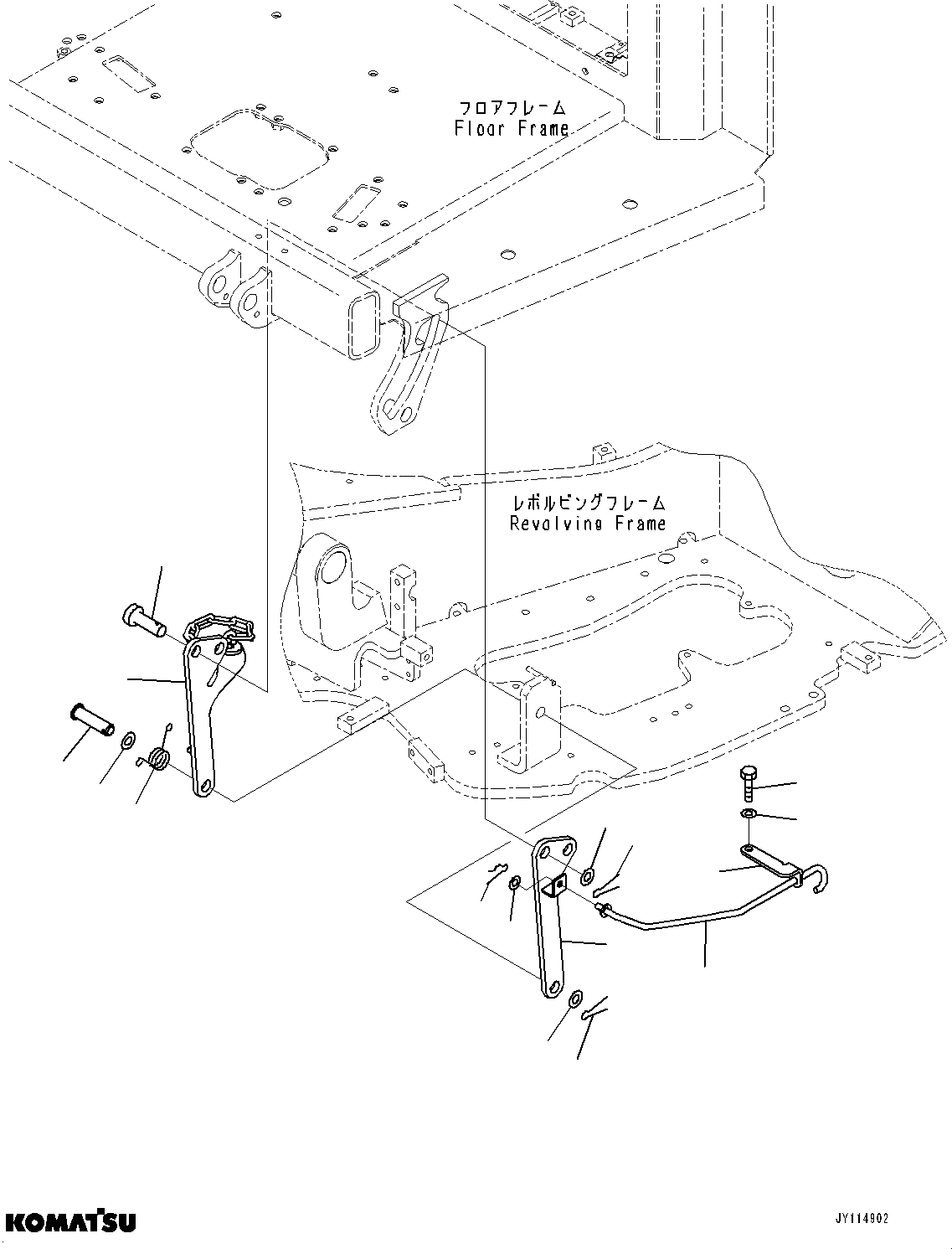 Komatsu parts book diagram for PC33E-6 S/N 2201-UP: FLOOR MOUNTING, BRACKET (2/2) (ROPS CAB)(#2201-)