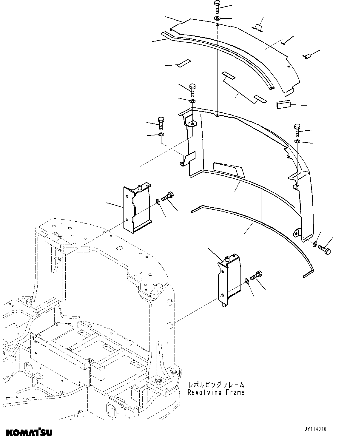 Komatsu parts book diagram for PC33E-6 S/N 2201-UP: HOOD, (ROPS CAB)(#2201-)
