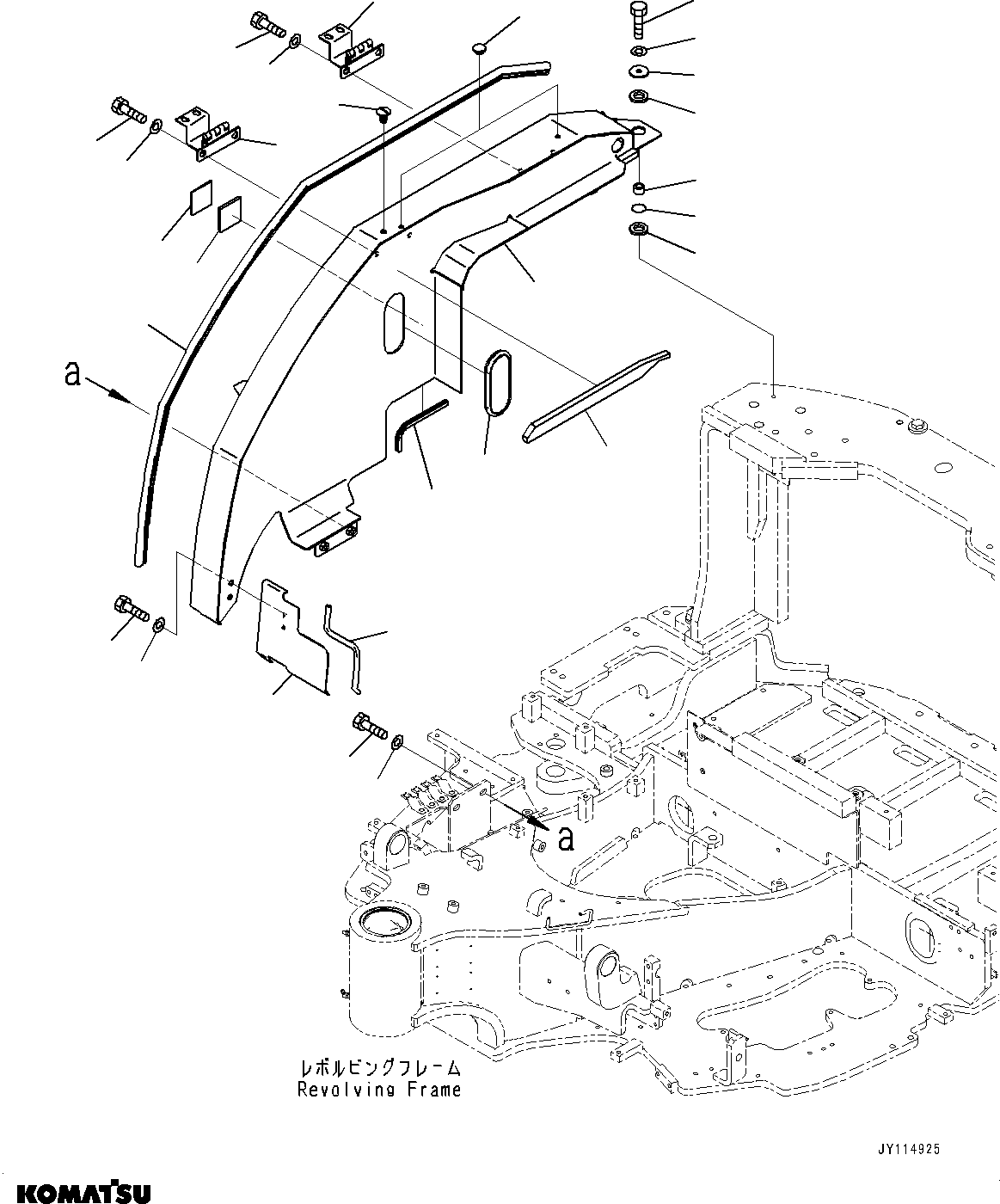 Komatsu parts book diagram for PC33E-6 S/N 2201-UP: RIGHT SIDE COVER, CENTER COVER (ROPS CAB)(#2201-)