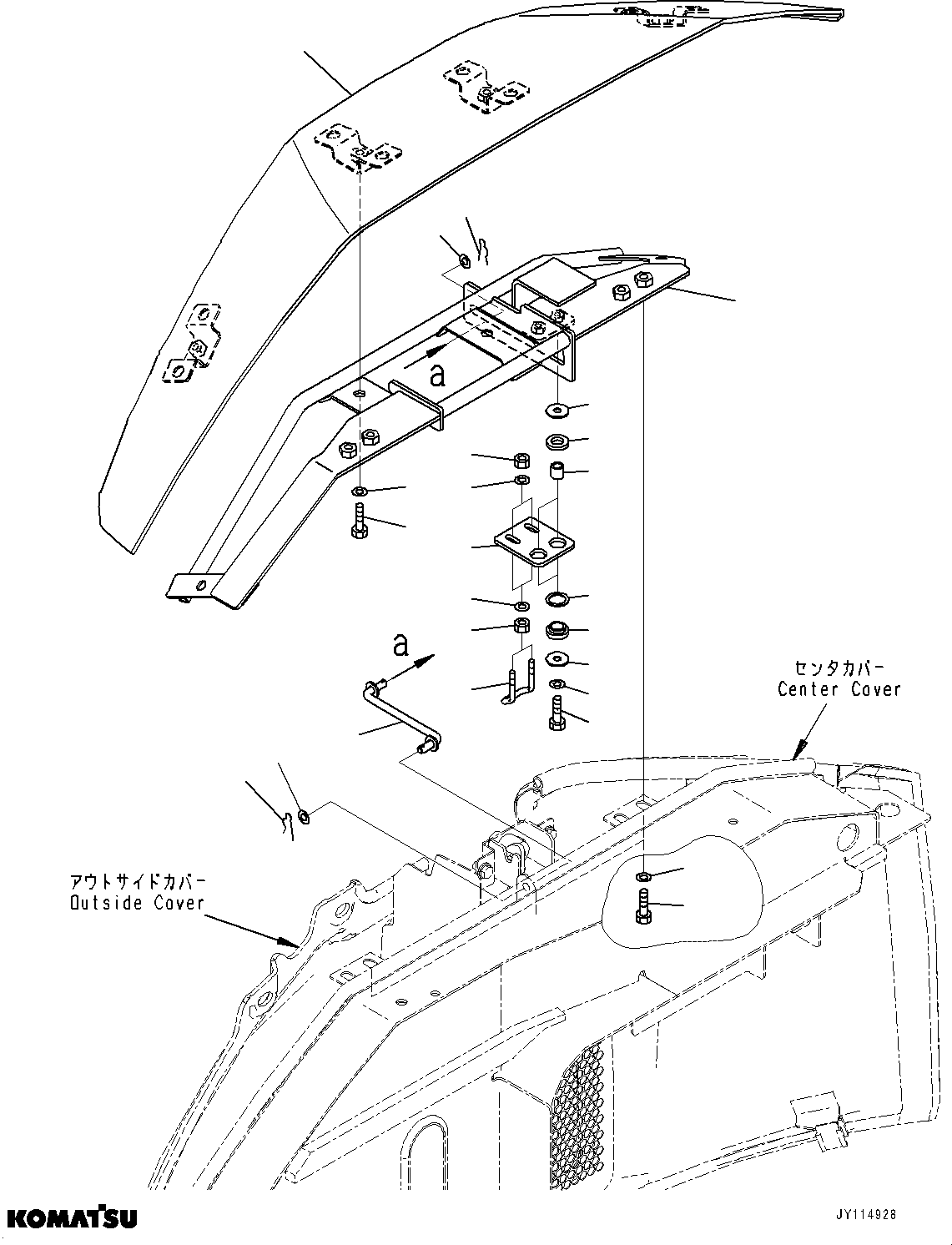 Komatsu parts book diagram for PC33E-6 S/N 2201-UP: FRONT COVER, (ROPS CAB)(#2201-)