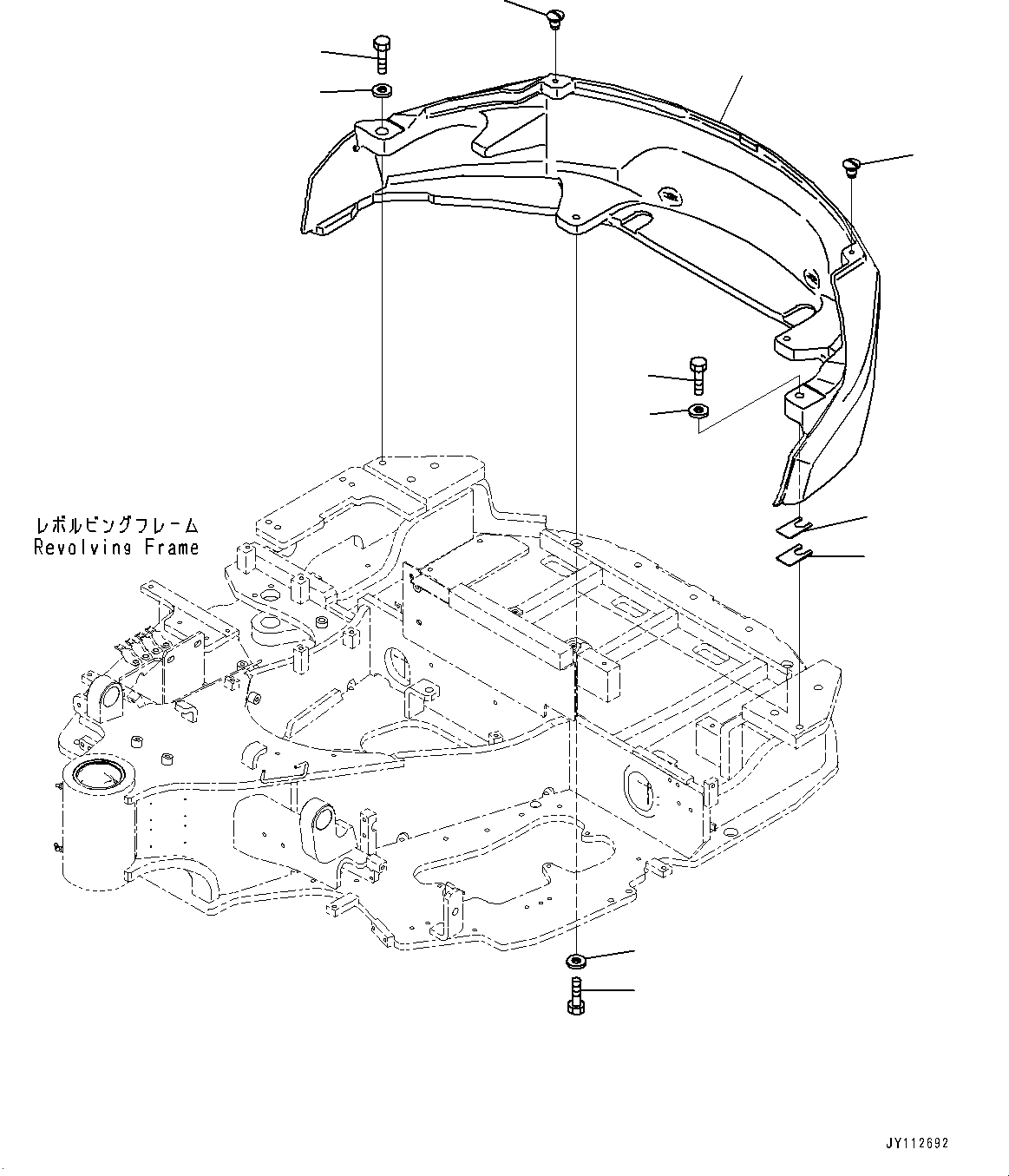 Komatsu parts book diagram for PC33E-6 S/N 2201-UP: REAR COVER, (#2201-)