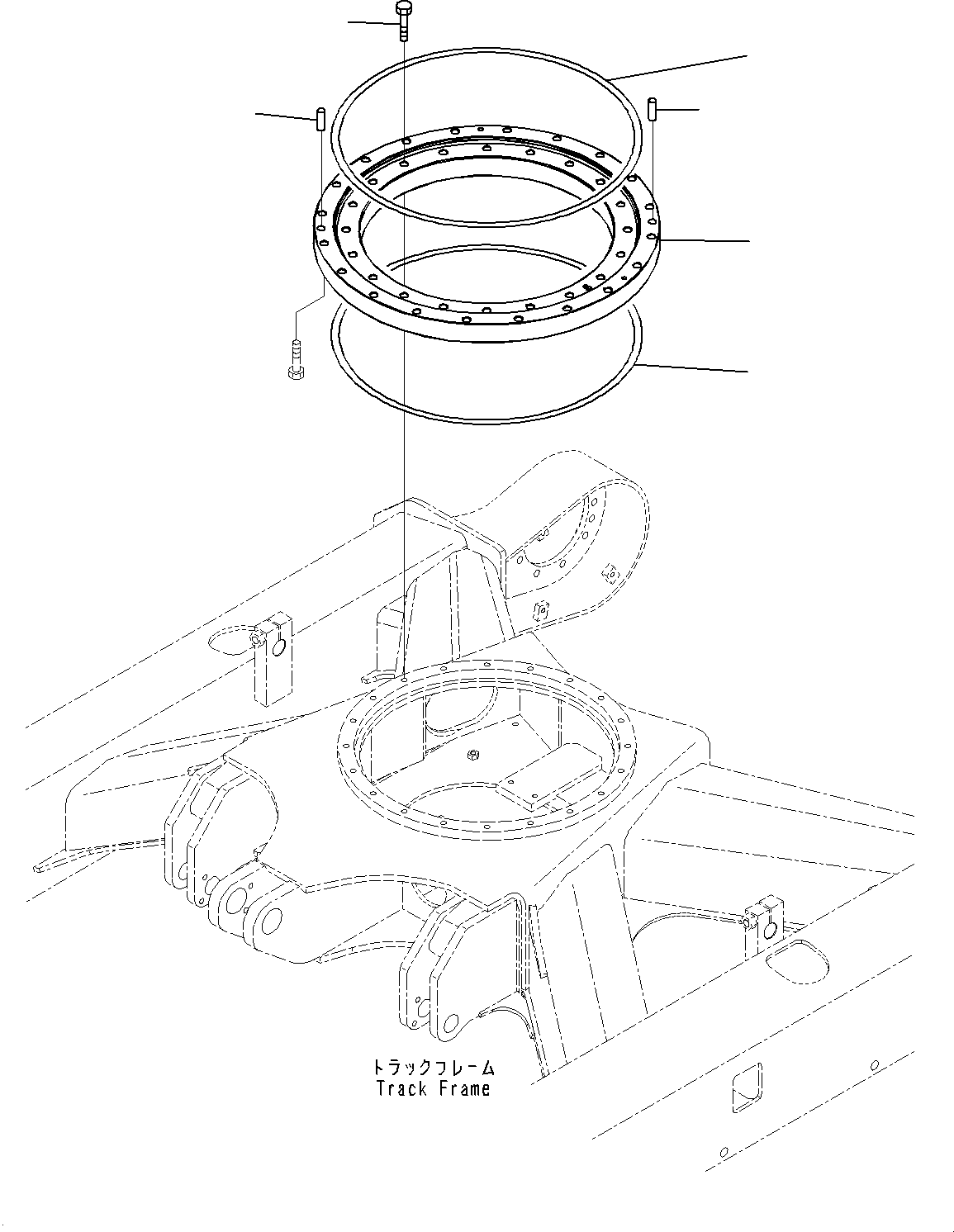 Komatsu parts book diagram for PC33E-6 S/N 2201-UP: TRACK FRAME, SWING CIRCLE(#2201-)
