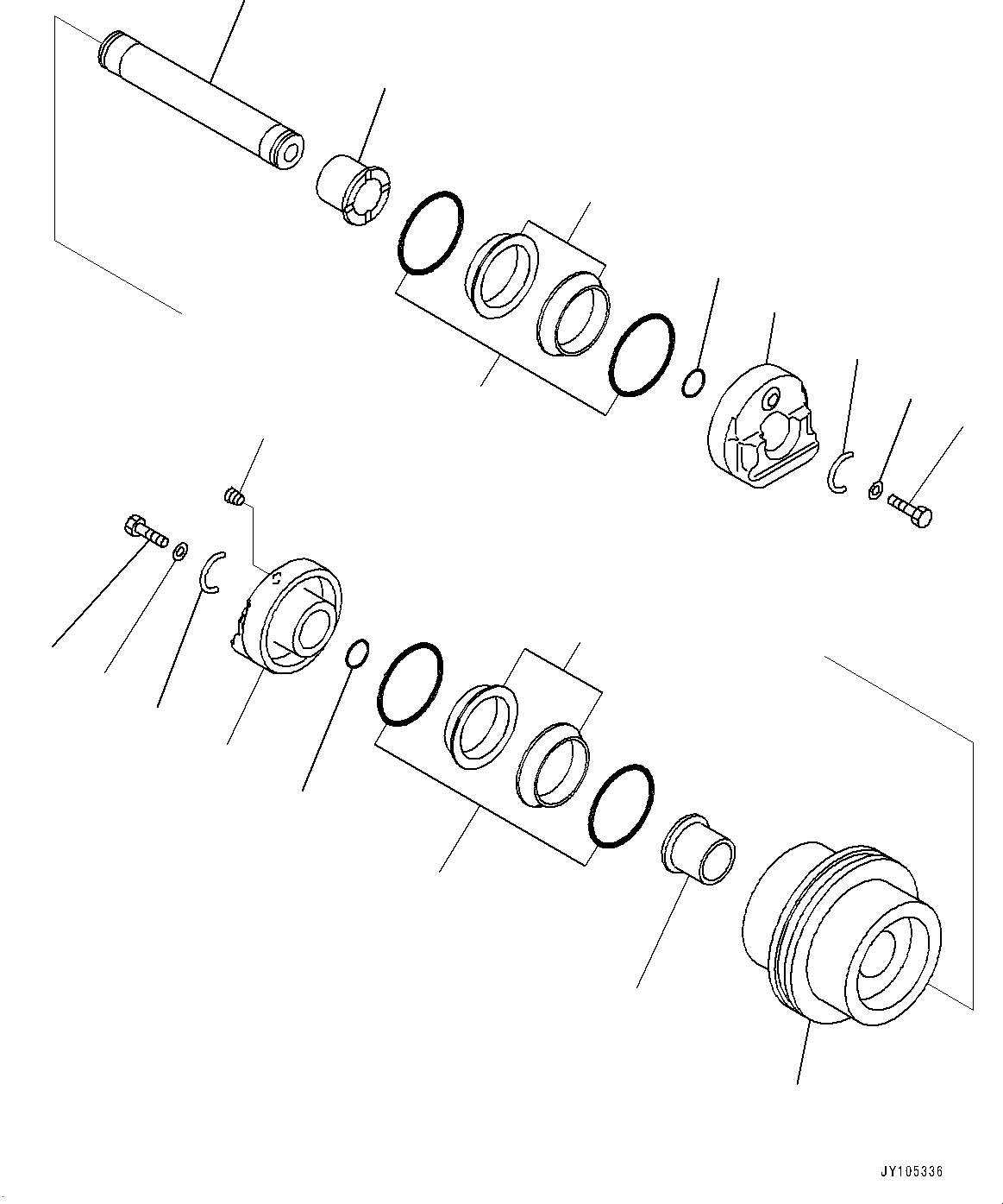 Komatsu parts book diagram for PC33E-6 S/N 2201-UP: TRACK FRAME, TRACK ROLLER(#2201-)