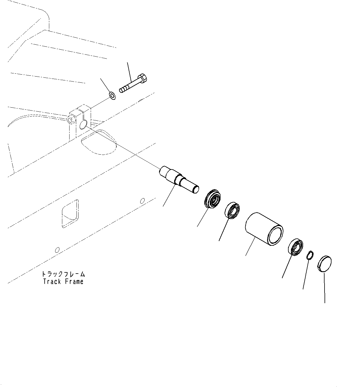 Komatsu parts book diagram for PC33E-6 S/N 2201-UP: TRACK FRAME, CARRIER ROLLER(#2201-)
