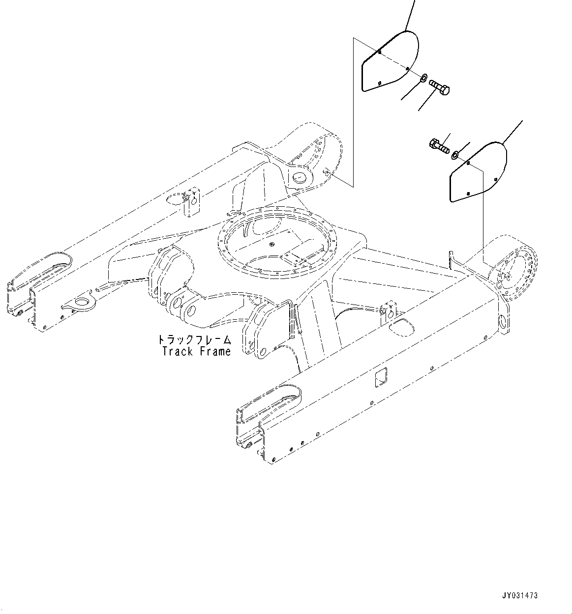 Komatsu parts book diagram for PC33E-6 S/N 2201-UP: TRACK FRAME, TRACK FRAME COVER (1/2)(#2201-)