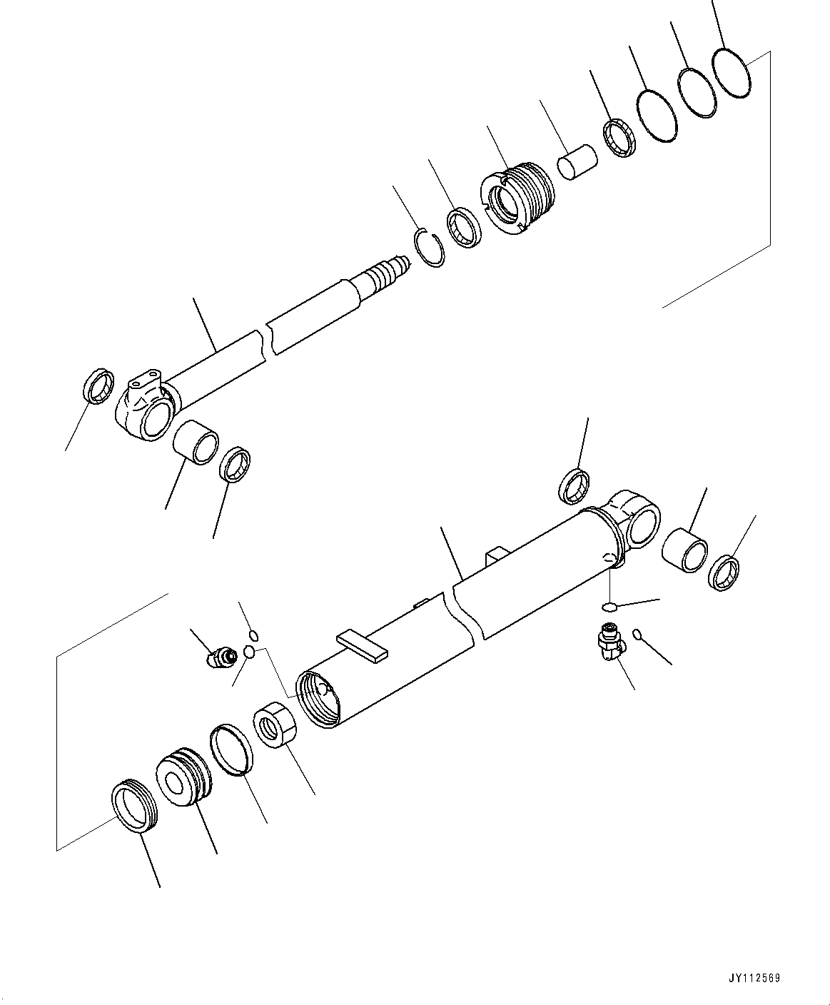 Komatsu parts book diagram for PC33E-6 S/N 2201-UP: BOOM UNIT, INNER PARTS, ARM CYLINDER(#2201-)
