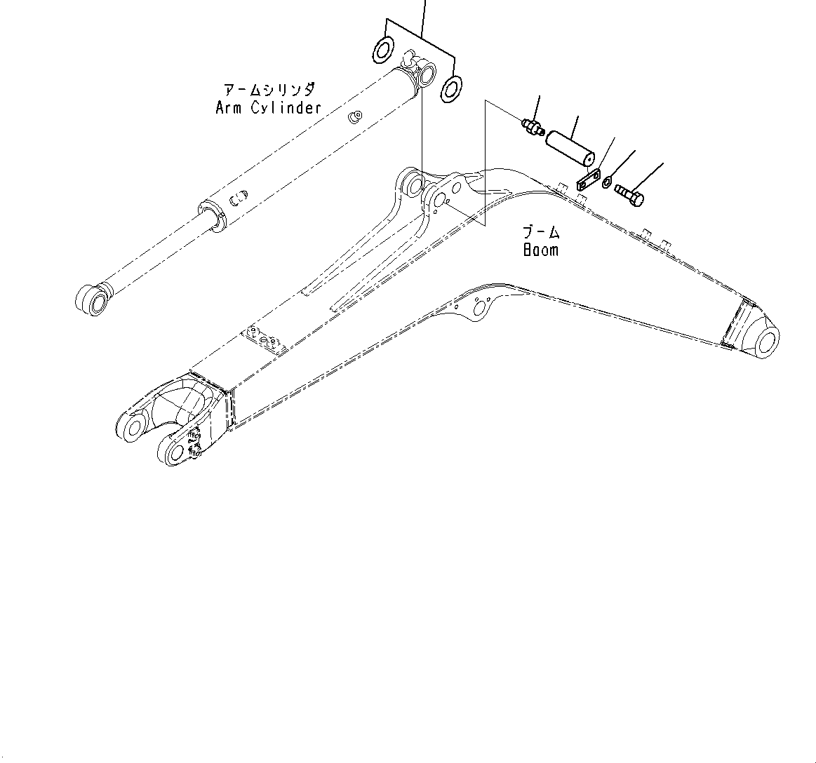 Komatsu parts book diagram for PC33E-6 S/N 2201-UP: BOOM UNIT, PIN, ARM CYLINDER(#2201-)