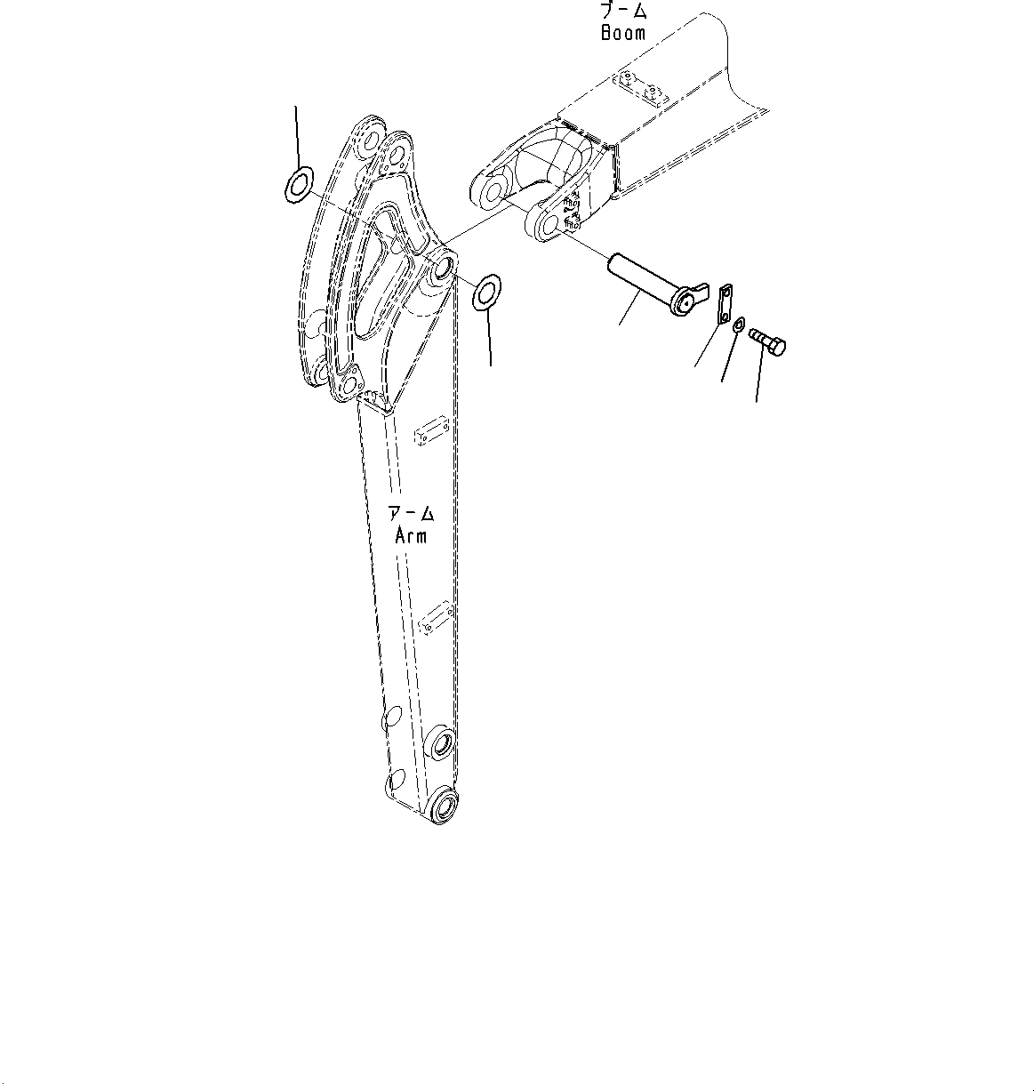 Komatsu parts book diagram for PC33E-6 S/N 2201-UP: BOOM UNIT, PIN, ARM(#2201-)