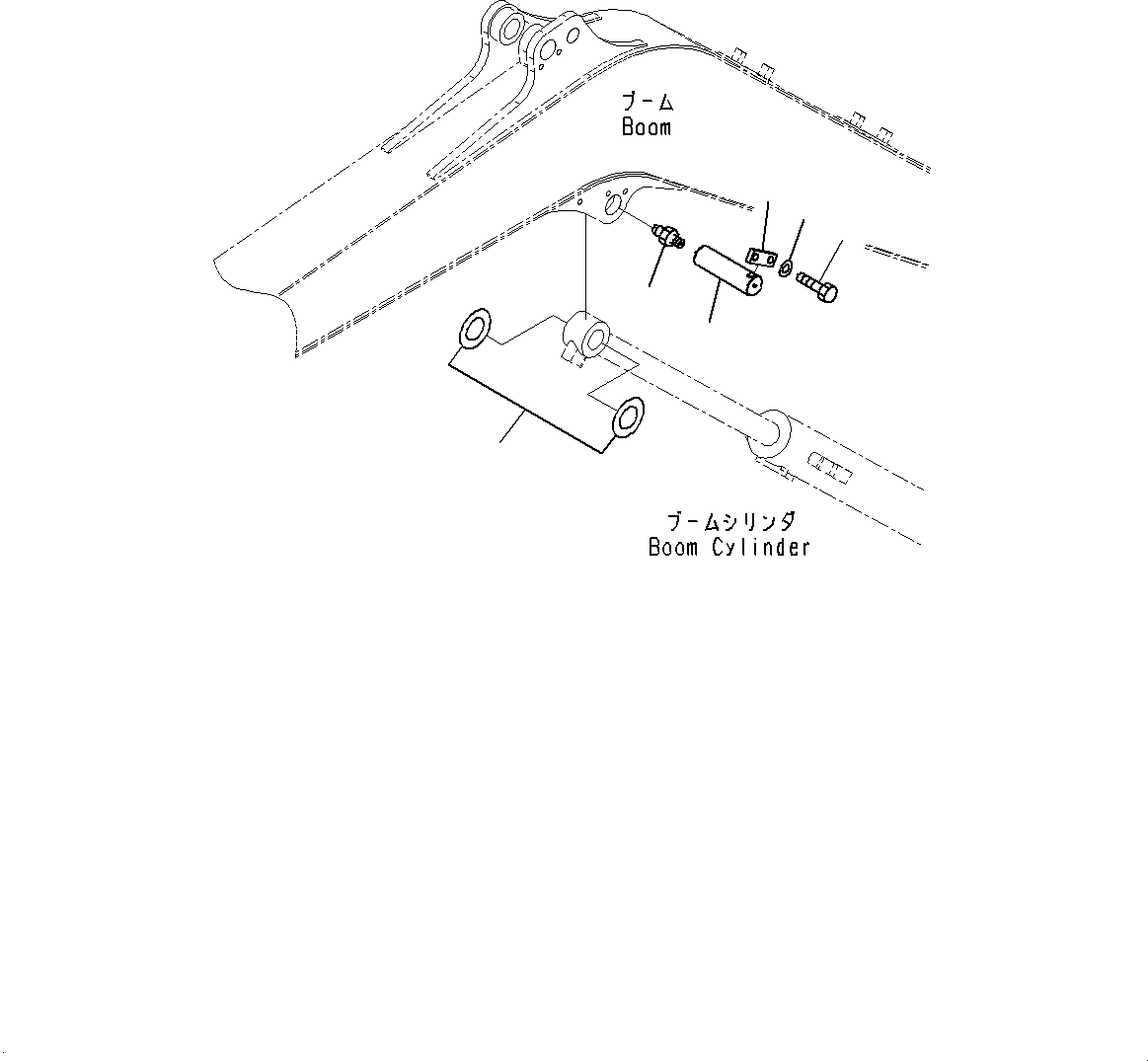 Komatsu parts book diagram for PC33E-6 S/N 2201-UP: BOOM UNIT, PIN, BOOM CYLINDER(#2201-)