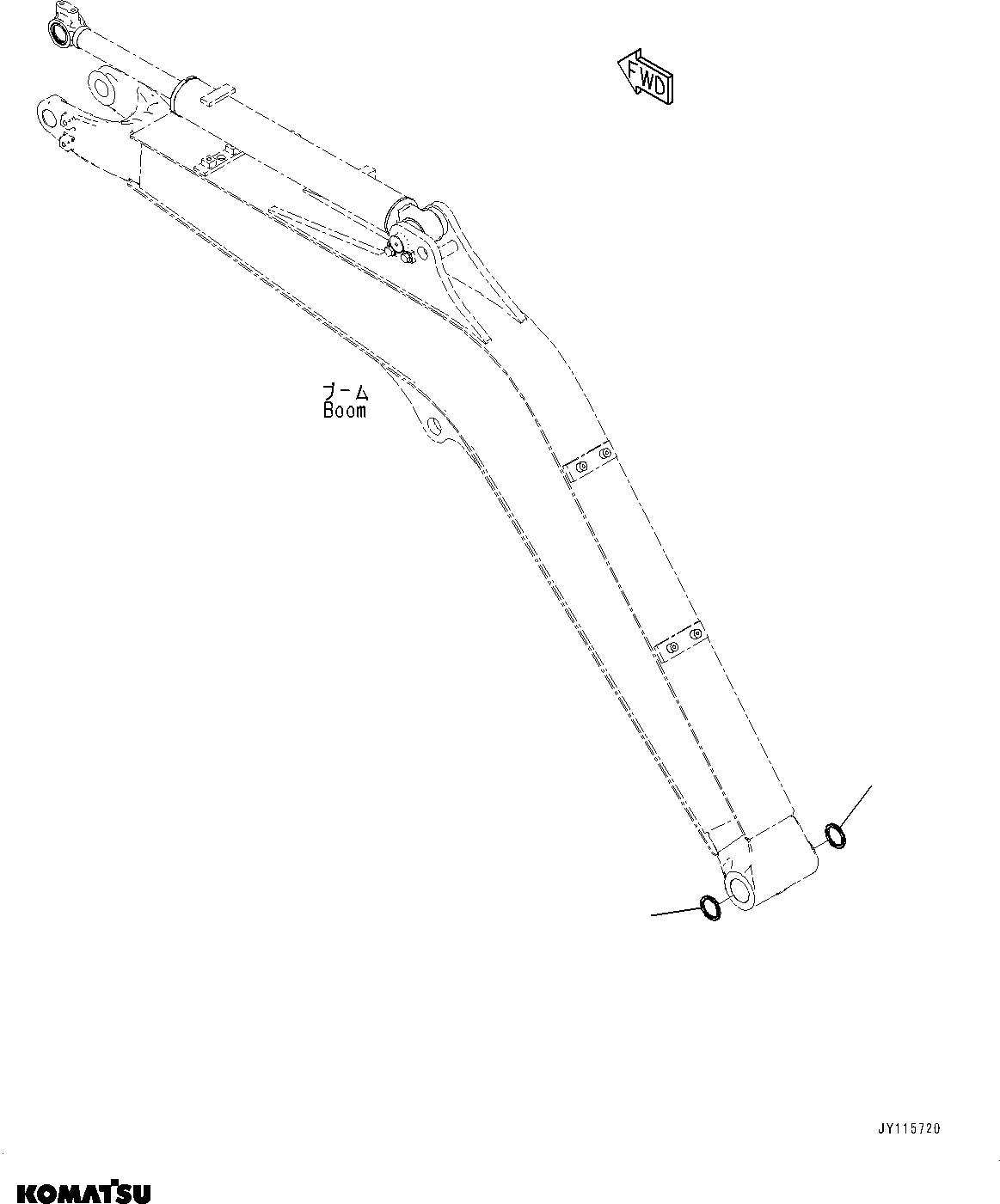Komatsu parts book diagram for PC33E-6 S/N 2201-UP: BOOM UNIT, SEAL(#2201-)