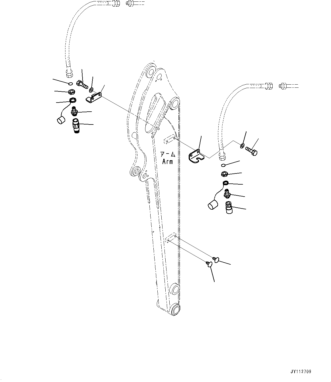 Komatsu parts book diagram for PC33E-6 S/N 2201-UP: ARM UNIT, ADDITIONAL PIPING(#2201-)