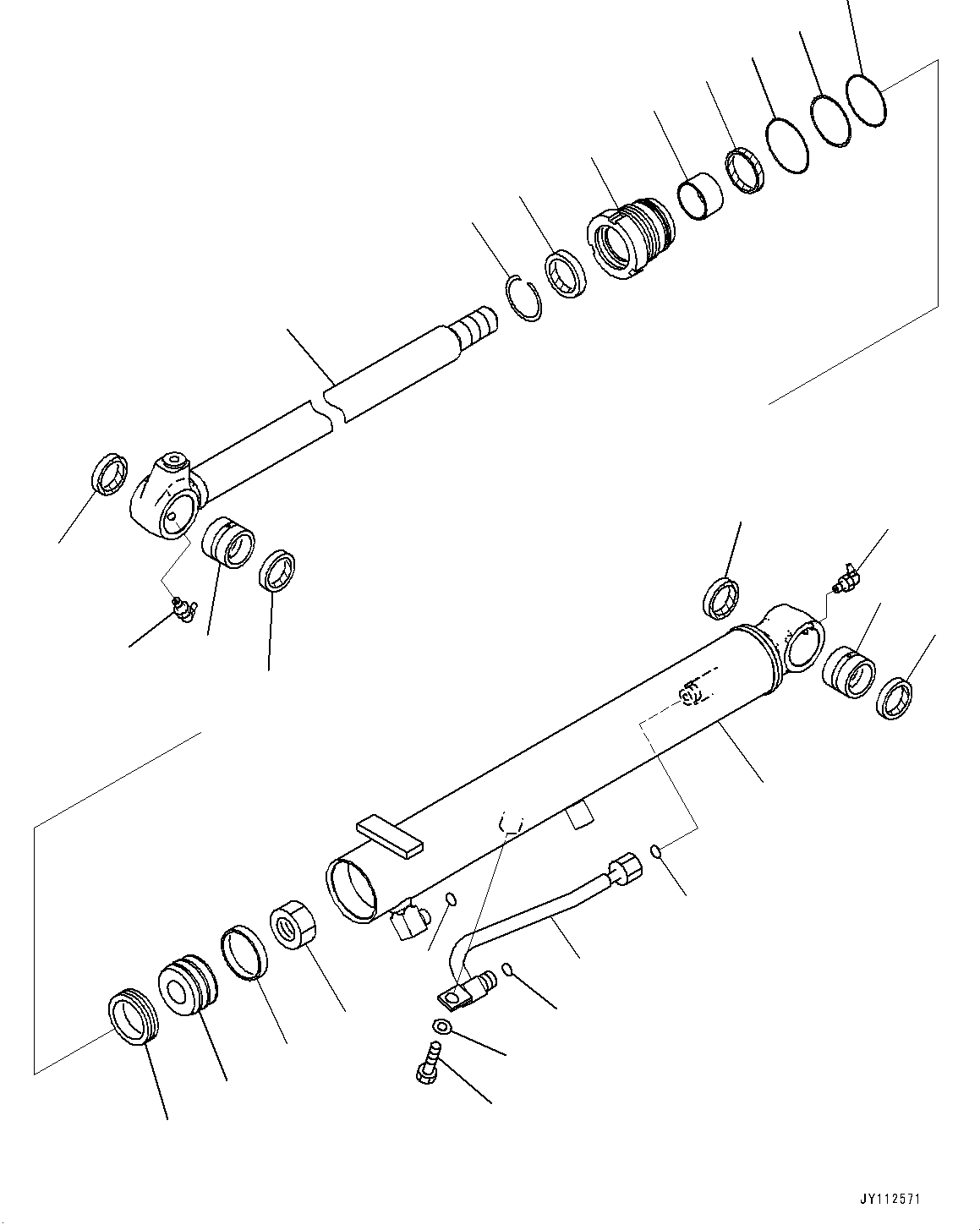 Komatsu parts book diagram for PC33E-6 S/N 2201-UP: ARM UNIT, INNER PARTS, BUCKET CYLINDER(#2201-)