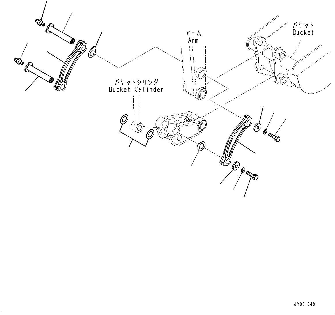 Komatsu parts book diagram for PC33E-6 S/N 2201-UP: BUCKET LINK, (#2201-)