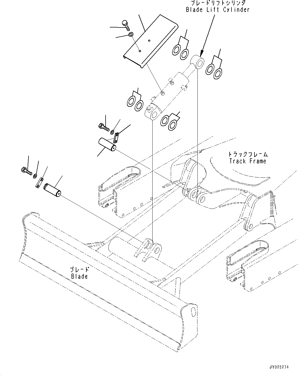 Komatsu parts book diagram for PC33E-6 S/N 2201-UP: BLADE CYLINDER, COVER AND PIN(#2201-)