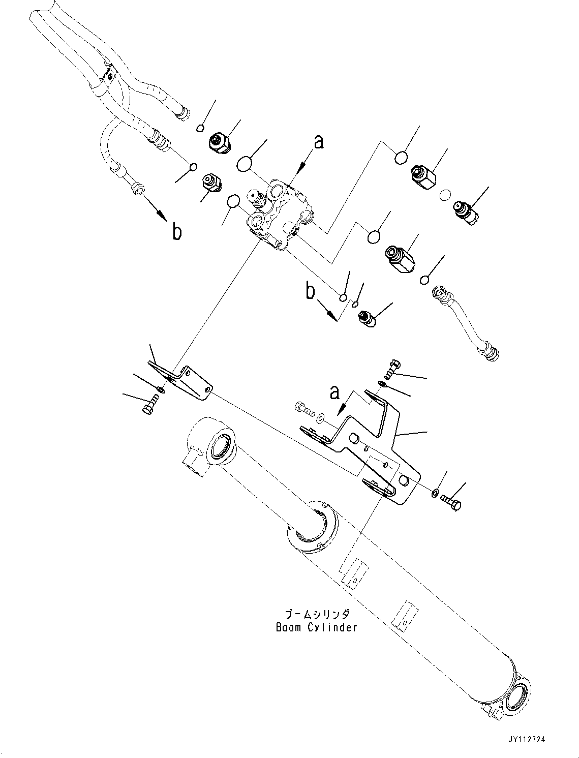 Komatsu parts book diagram for PC33E-6 S/N 2201-UP: ANTI-DROP VALVE, BOOM AND ARM, CONNECTING PARTS, BOOM ANTI-DROP VALVE(#2201-)