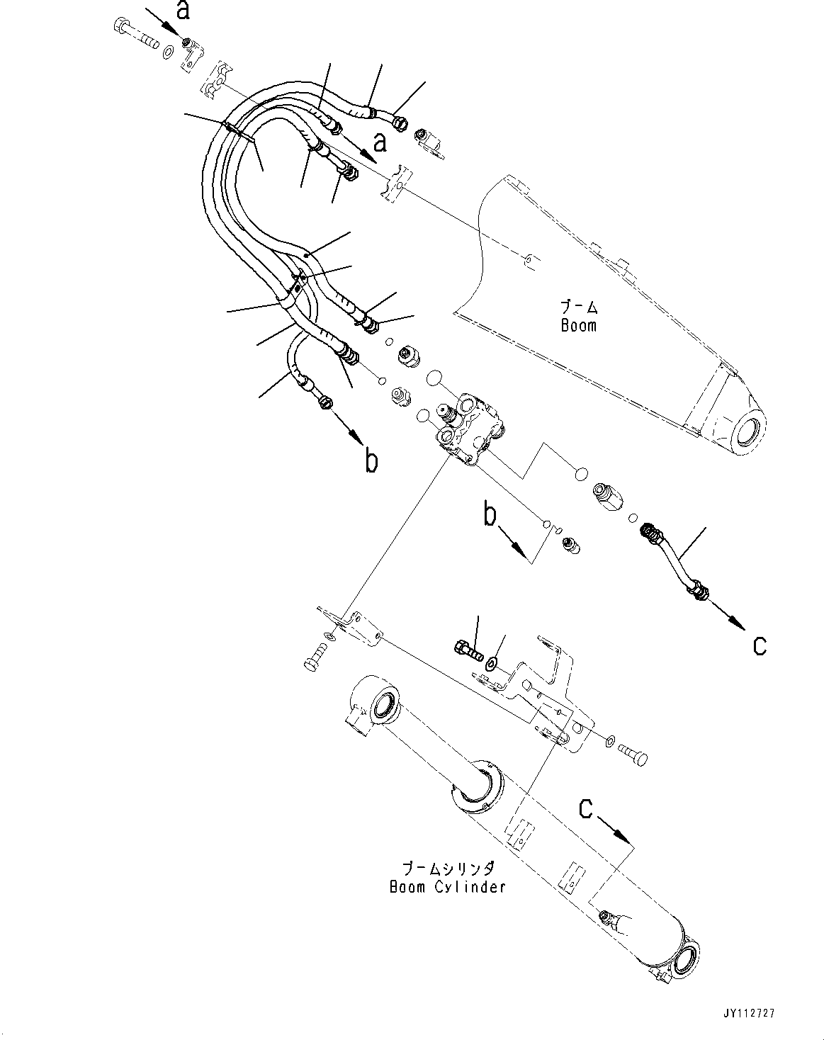 Komatsu parts book diagram for PC33E-6 S/N 2201-UP: ANTI-DROP VALVE, BOOM AND ARM, BOOM ANTI-DROP VALVE PIPING(#2201-)