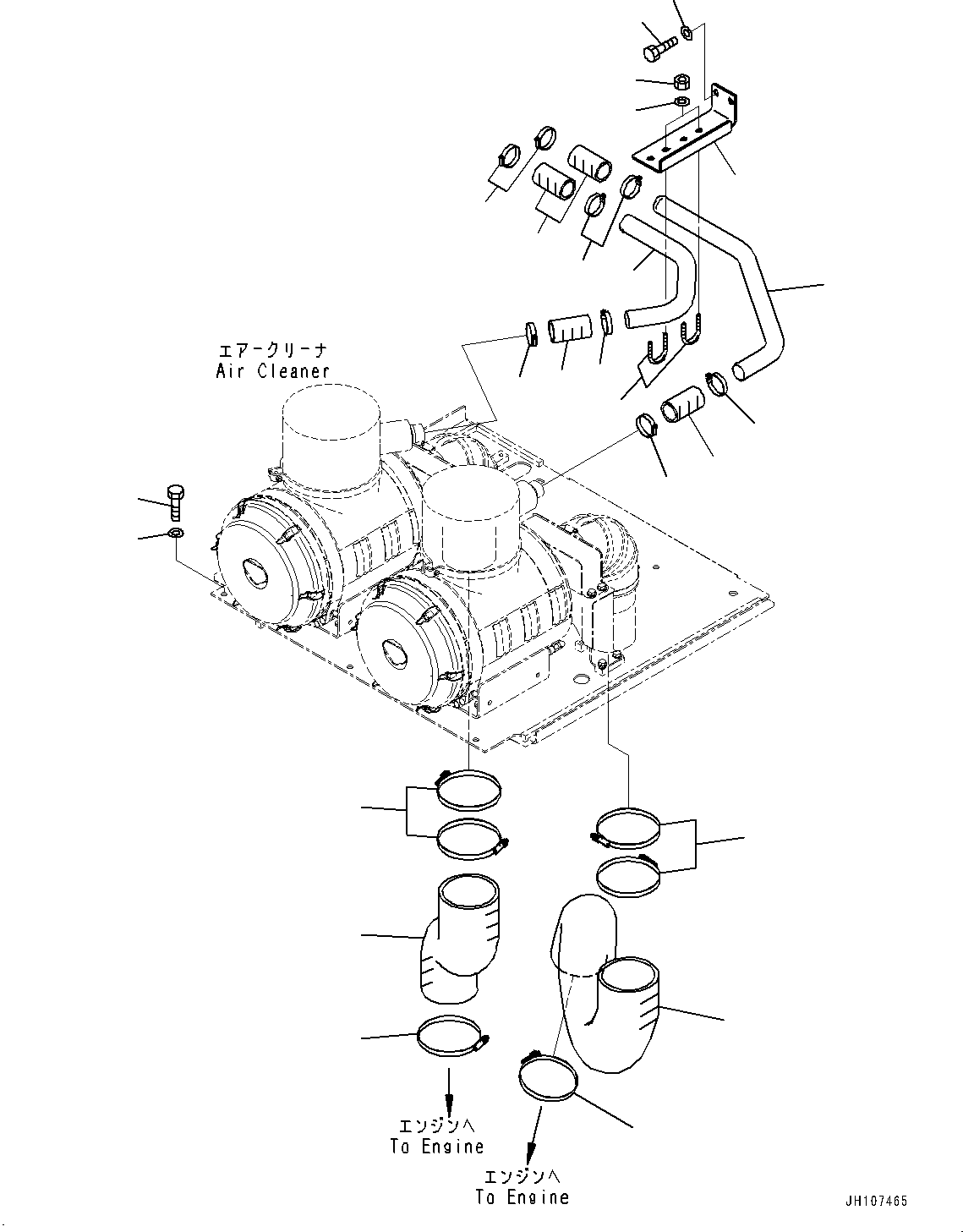 Komatsu parts book diagram for PC2000-11R S/N 31001-UP: EXHAUST PIPE, AIR INTAKE PIPING(#30001-)