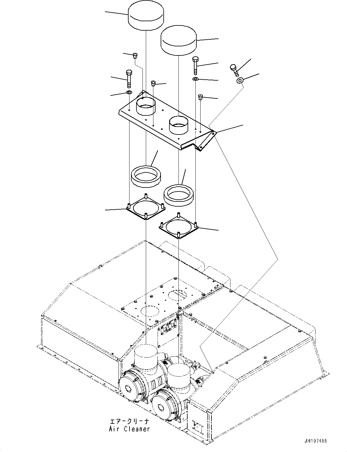 Komatsu parts book diagram for PC2000-11R S/N 31001-UP: EXHAUST PIPE, AIR INTAKE COVER(#30001-)