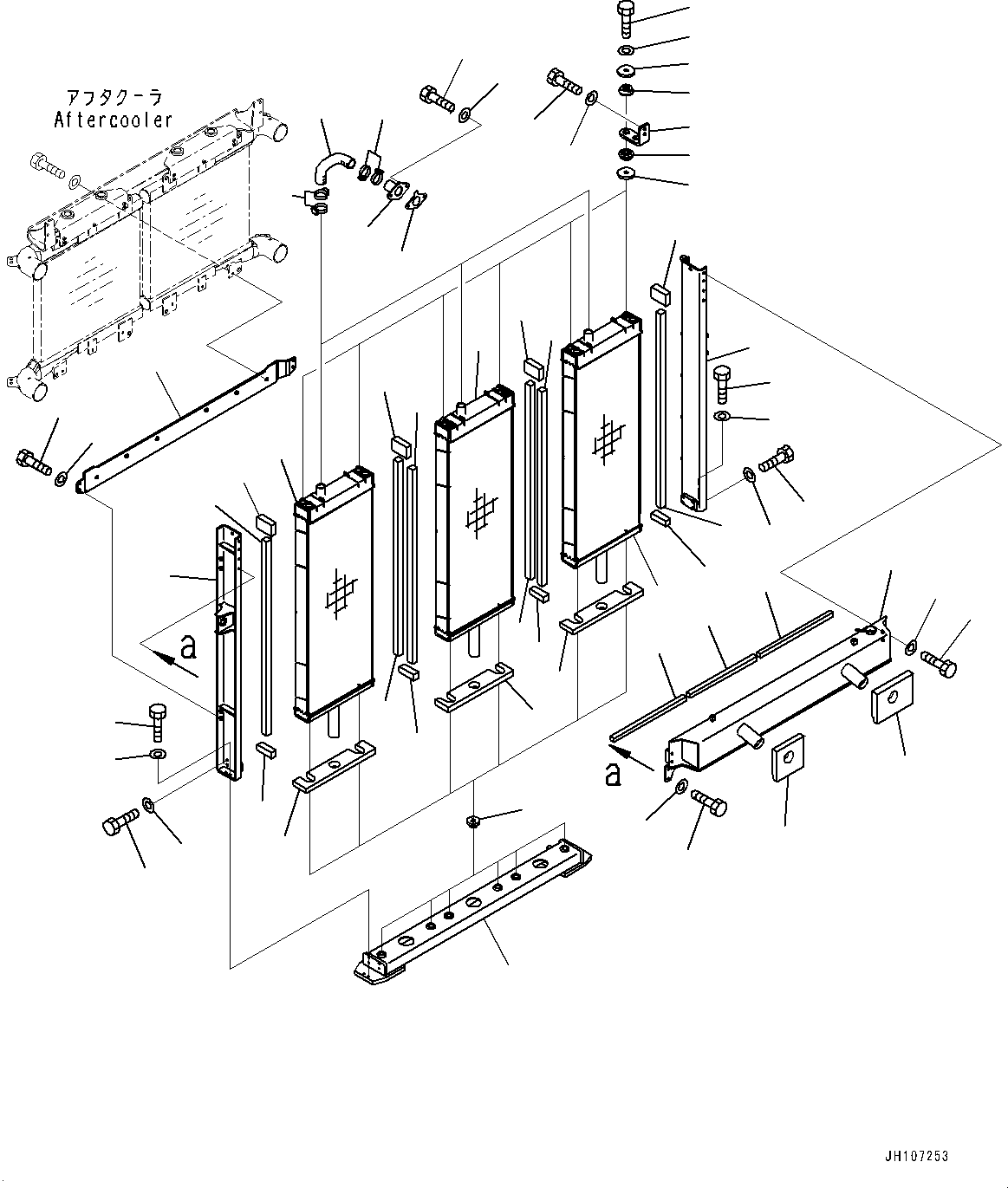 Komatsu parts book diagram for PC2000-11R S/N 31001-UP: COOLING SYSTEM, RADIATOR(#30001-30068)