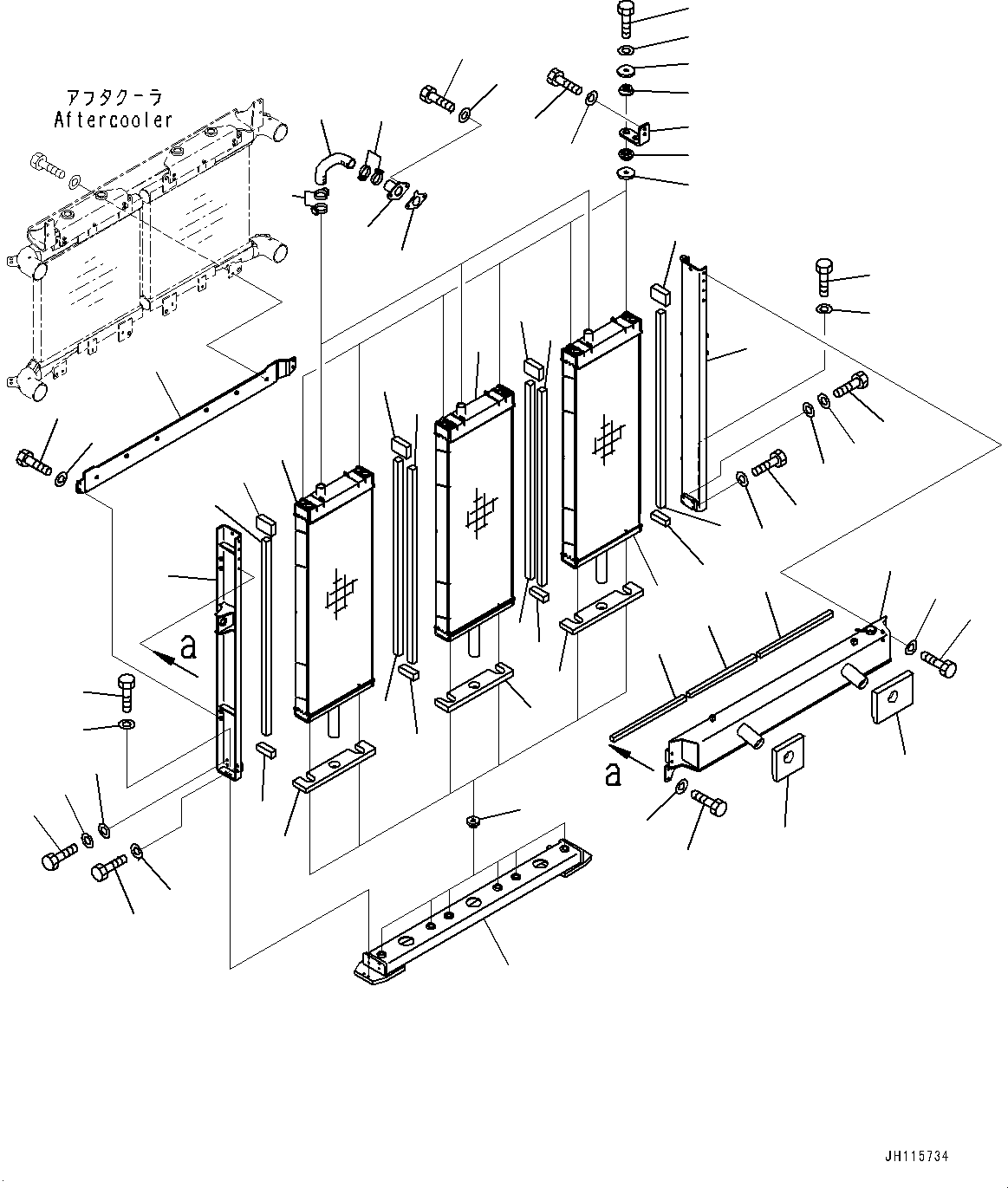 Komatsu parts book diagram for PC2000-11R S/N 31001-UP: COOLING SYSTEM, RADIATOR(#30069-)