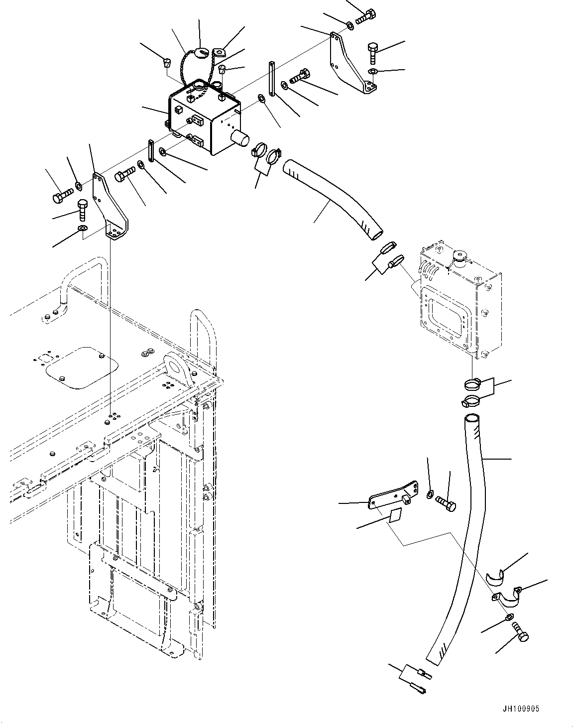 Komatsu parts book diagram for PC2000-11R S/N 31001-UP: COOLING SYSTEM, SUB-TANK(#30001-)