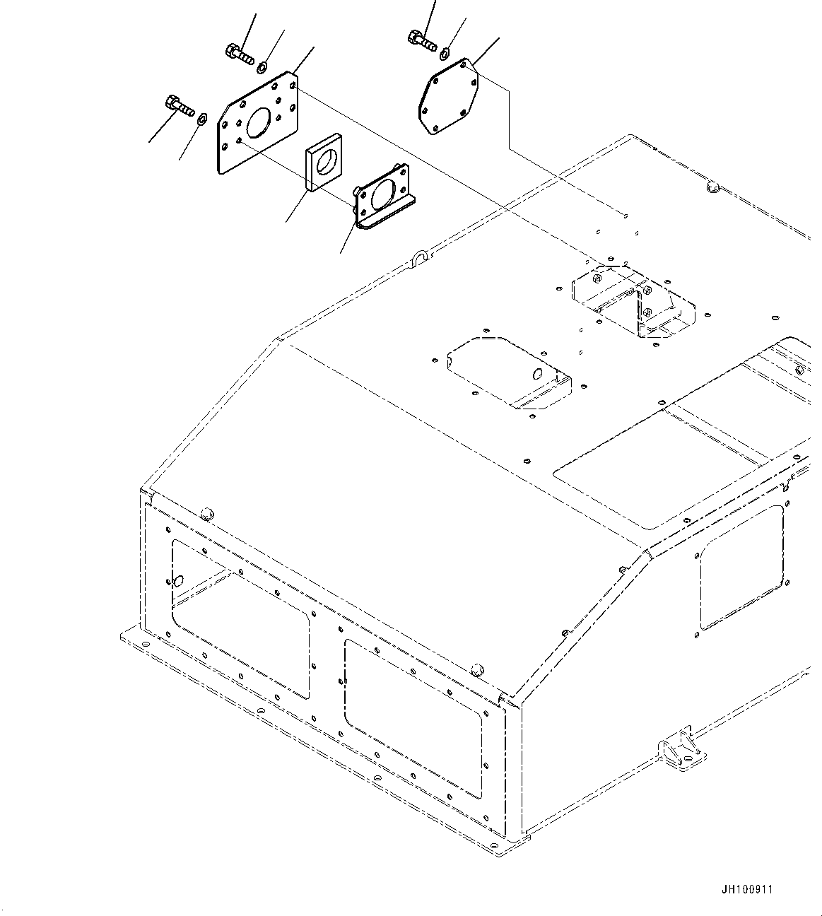 Komatsu parts book diagram for PC2000-11R S/N 31001-UP: COOLING SYSTEM, COVER(#30001-)