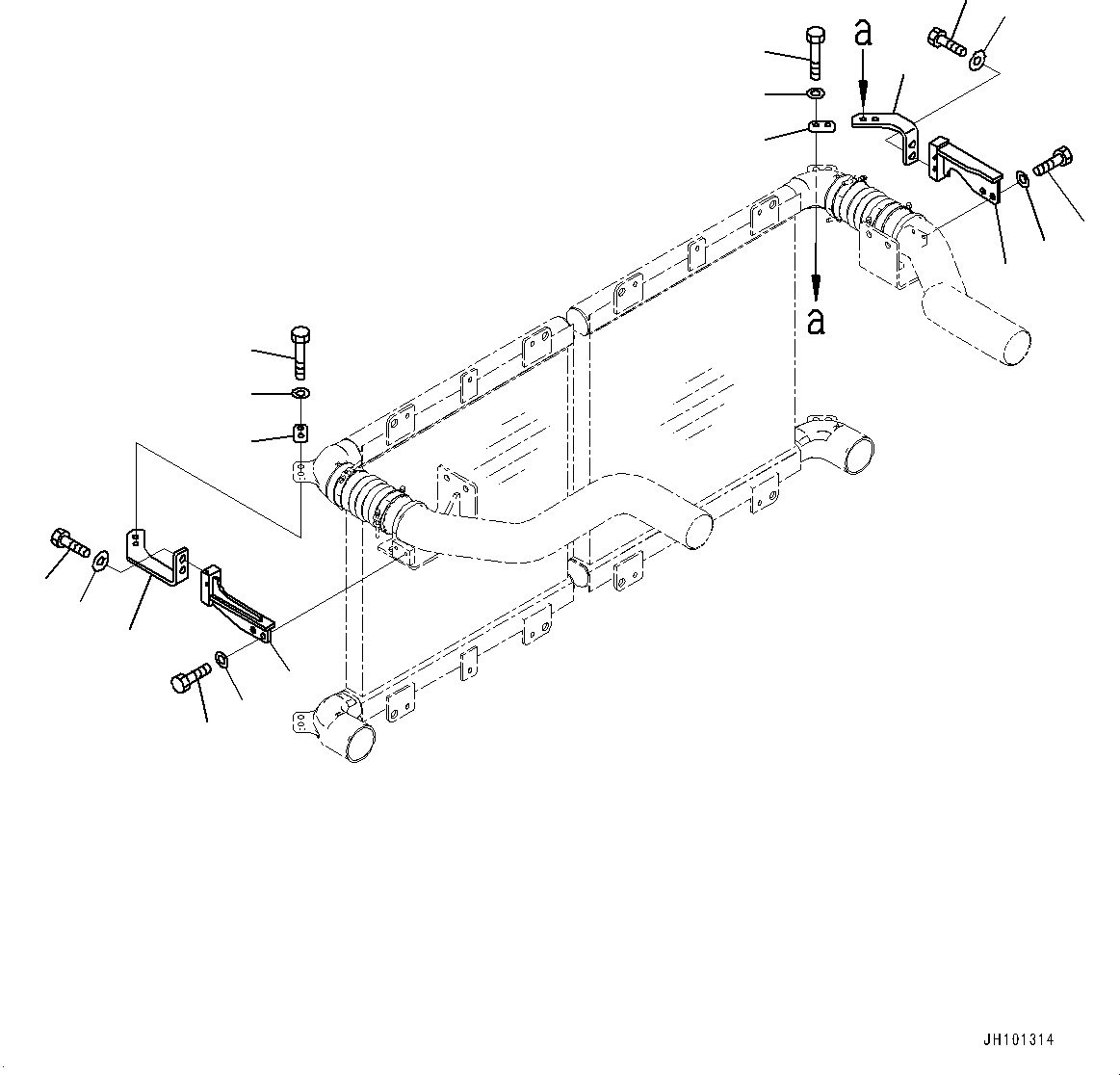 Komatsu parts book diagram for PC2000-11R S/N 31001-UP: COOLING SYSTEM, BRACKET(#30001-)