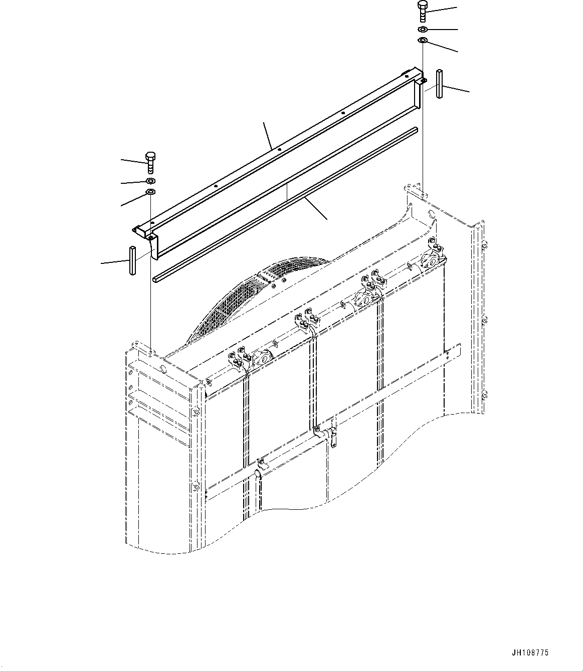 Komatsu parts book diagram for PC2000-11R S/N 31001-UP: COOLING SYSTEM, WIND BRAKE (2/2) (OIL AND COOLANT SIDE)(#30001-)