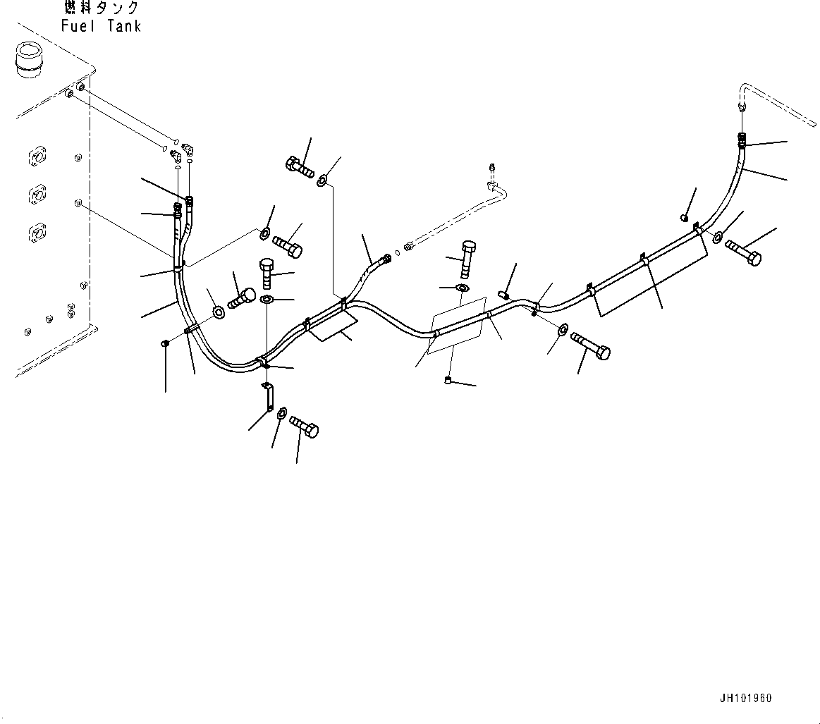 Komatsu parts book diagram for PC2000-11R S/N 31001-UP: FUEL PIPING, REVOLVING FRAME FUEL RETURN SPILL PIPING(#30001-)