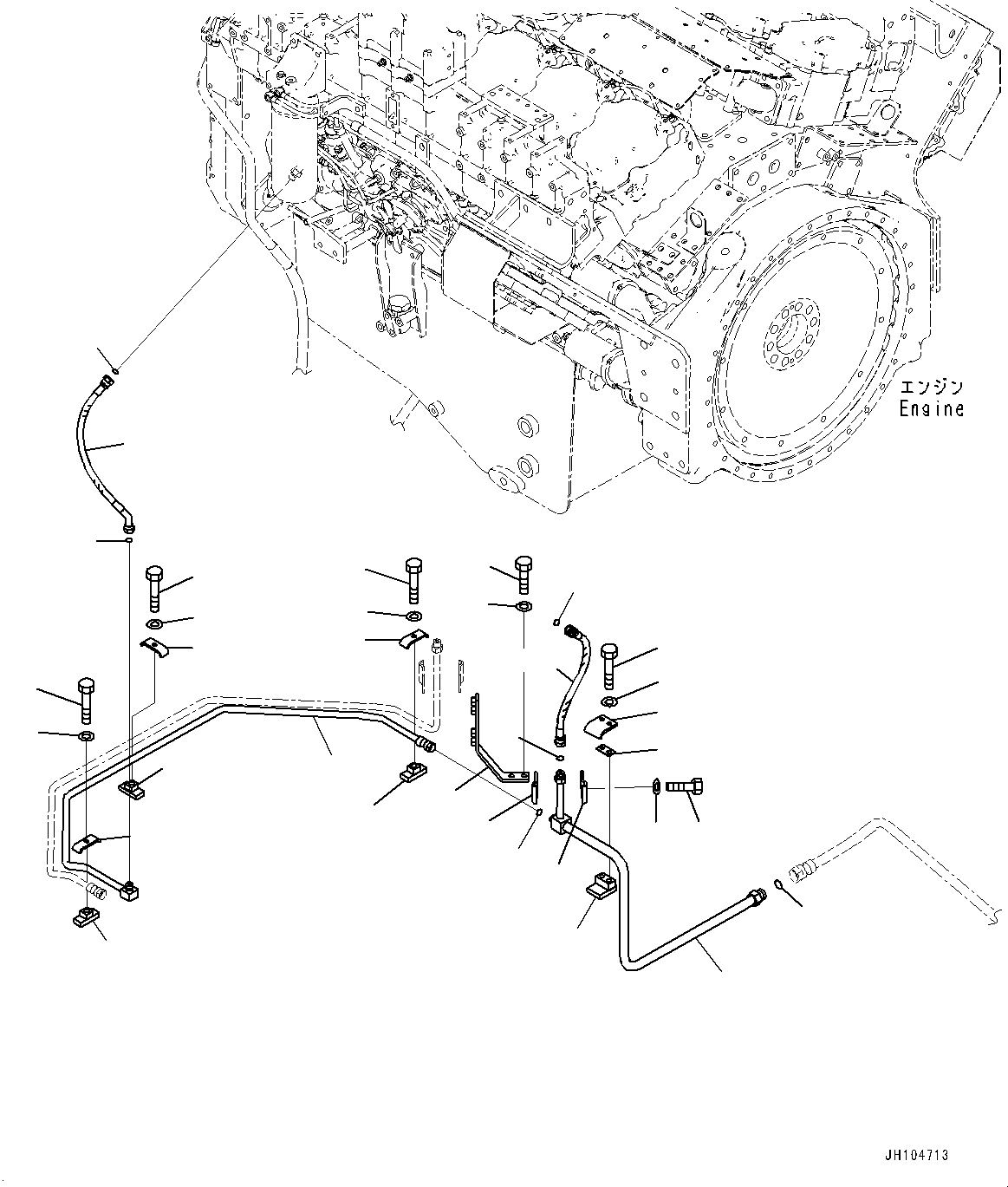 Komatsu parts book diagram for PC2000-11R S/N 31001-UP: FUEL PIPING, POWER CONTAINER FUEL RETURN SPILL PIPING (1/2)(#30001-)