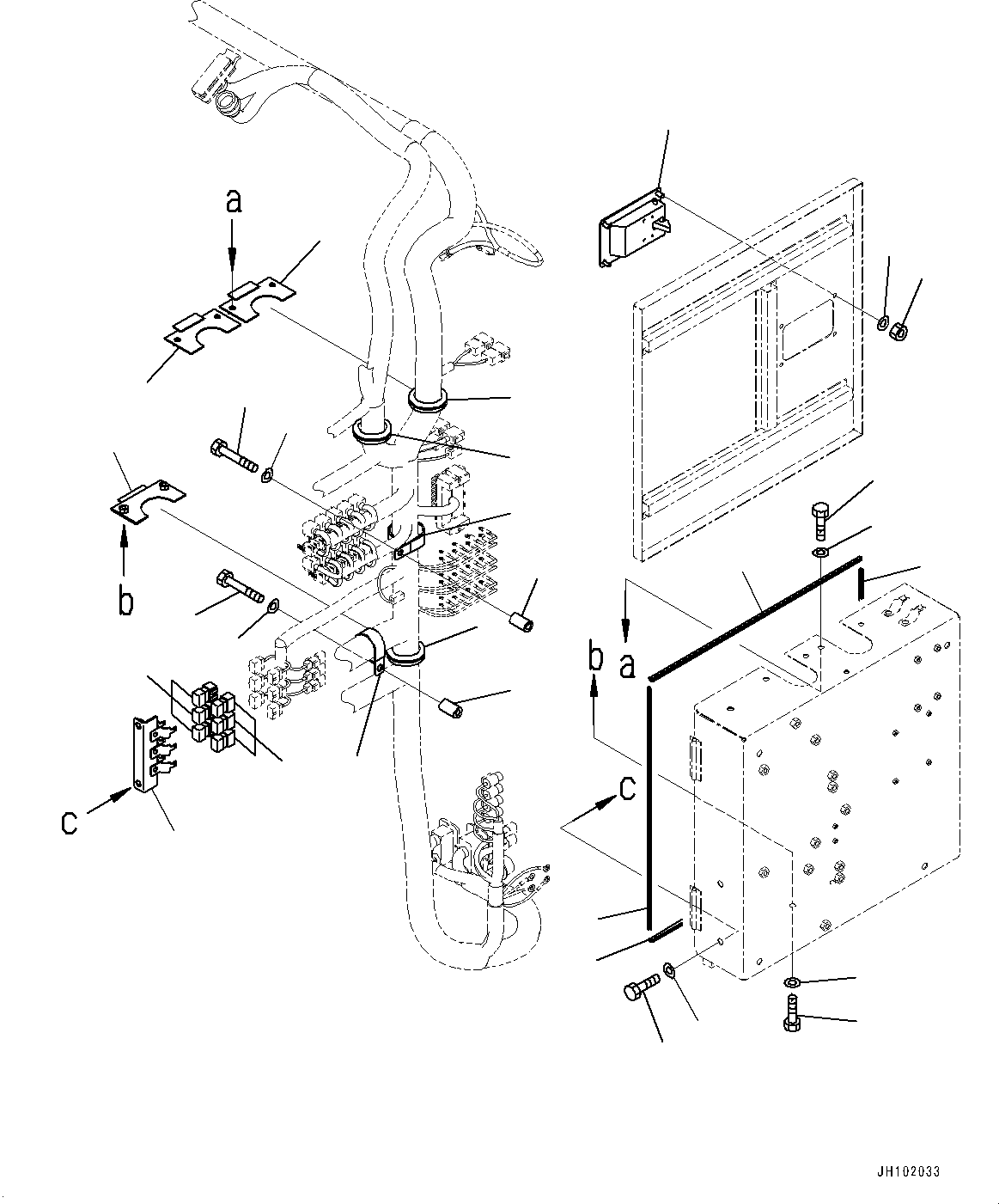 Komatsu parts book diagram for PC2000-11R S/N 31001-UP: ELECTRIC WIRING HARNESS, CAB BASE, CLIP AND GROMMET (1/2)(#30001-)