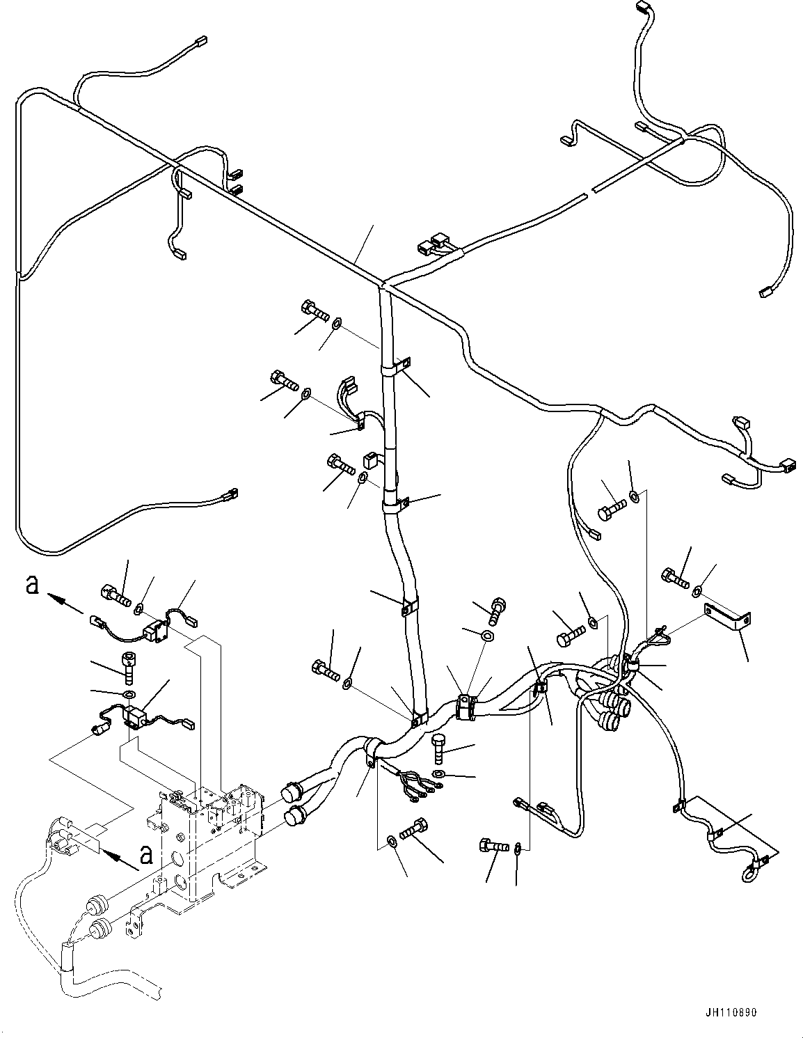 Komatsu parts book diagram for PC2000-11R S/N 31001-UP: ELECTRIC WIRING HARNESS, WIRING HARNESS AND CLIP (2/4)(#30001-)