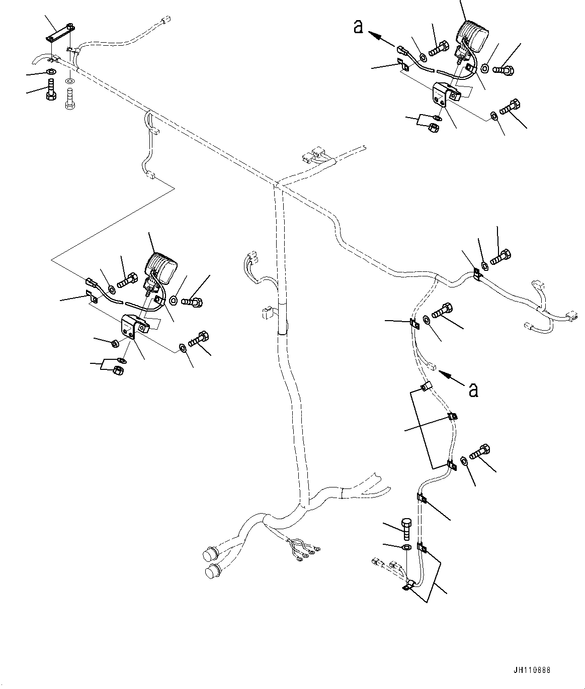 Komatsu parts book diagram for PC2000-11R S/N 31001-UP: ELECTRIC WIRING HARNESS, ROOM LAMP(#30001-)