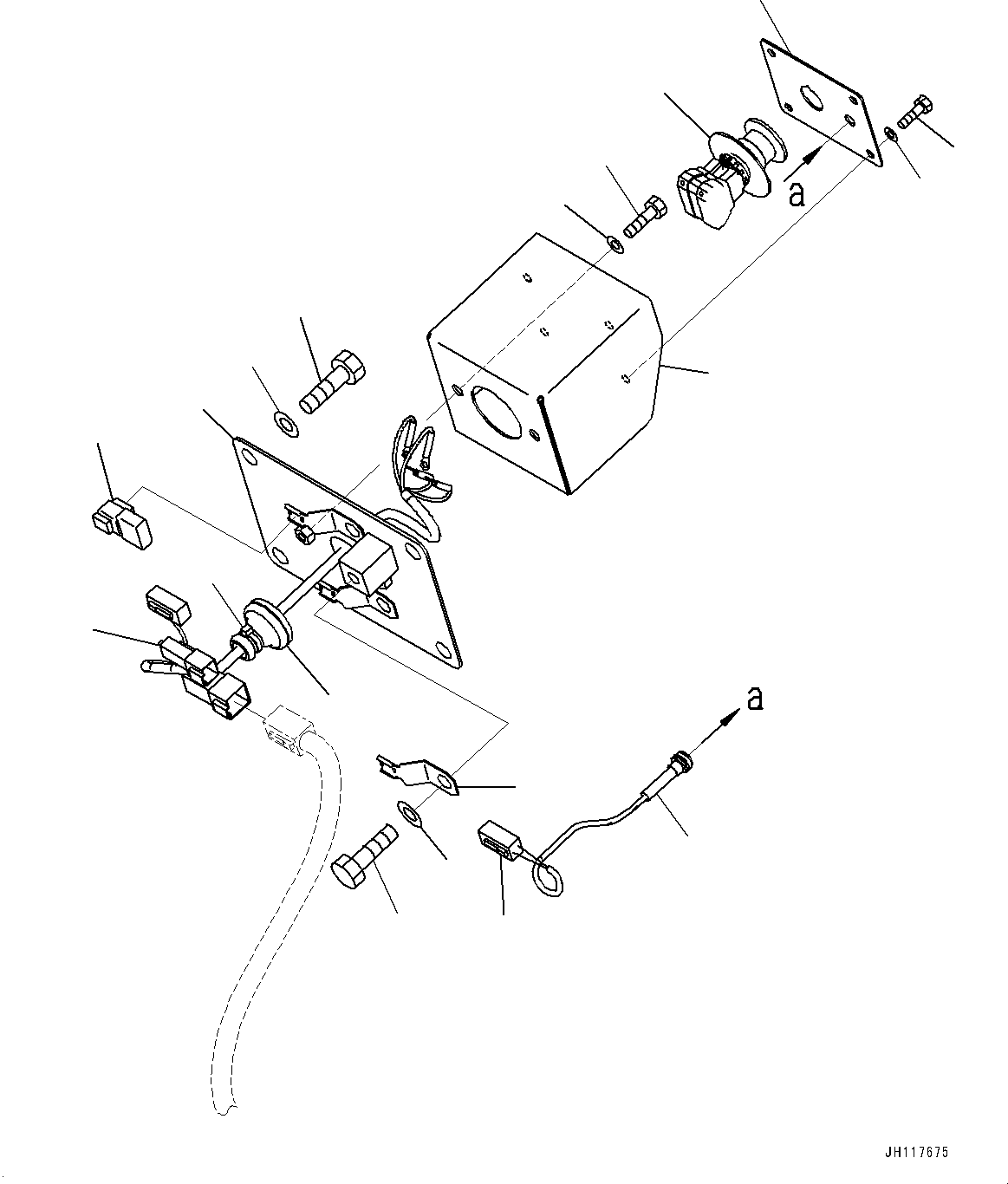 Komatsu parts book diagram for PC2000-11R S/N 31001-UP: ELECTRIC WIRING HARNESS, ENGINE STOP SWITCH, REAR (JUMP START RECEPTACLE)(#30001-)