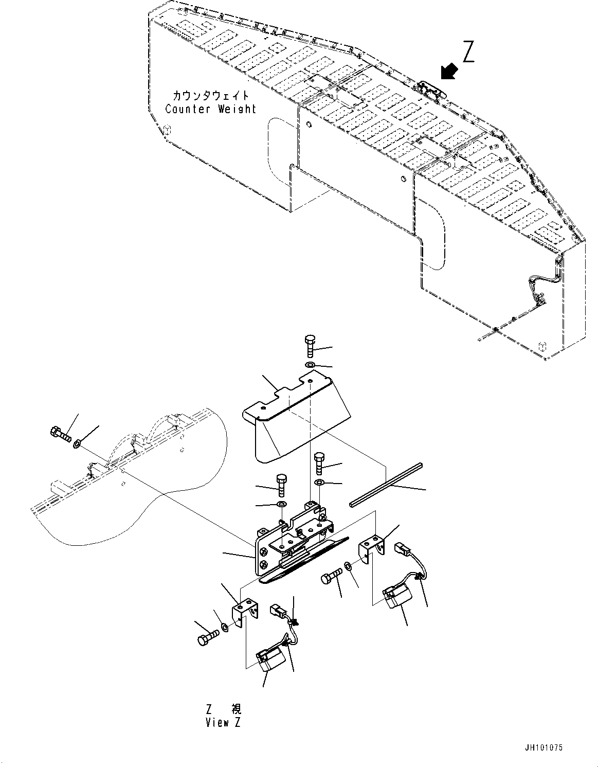 Komatsu parts book diagram for PC2000-11R S/N 31001-UP: KOMVISION CAMERA, REAR CAMERA(#30001-)