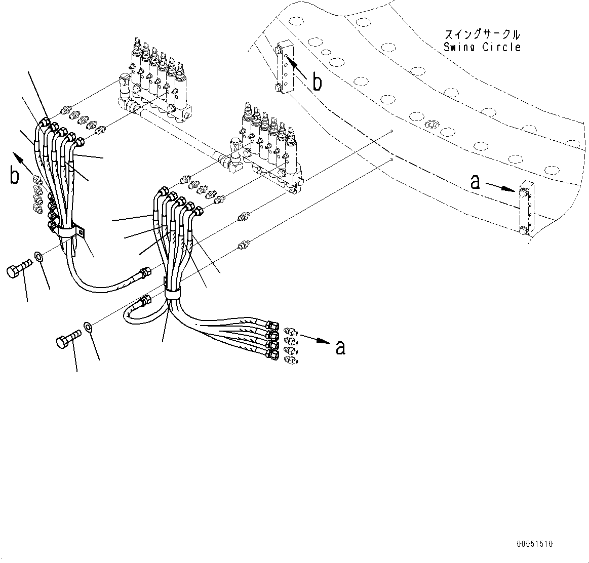 Komatsu parts book diagram for PC2000-11R S/N 31001-UP: AUTO-GREASING SYSTEM, LUBRICATION PIPING (3/4)(#30001-)